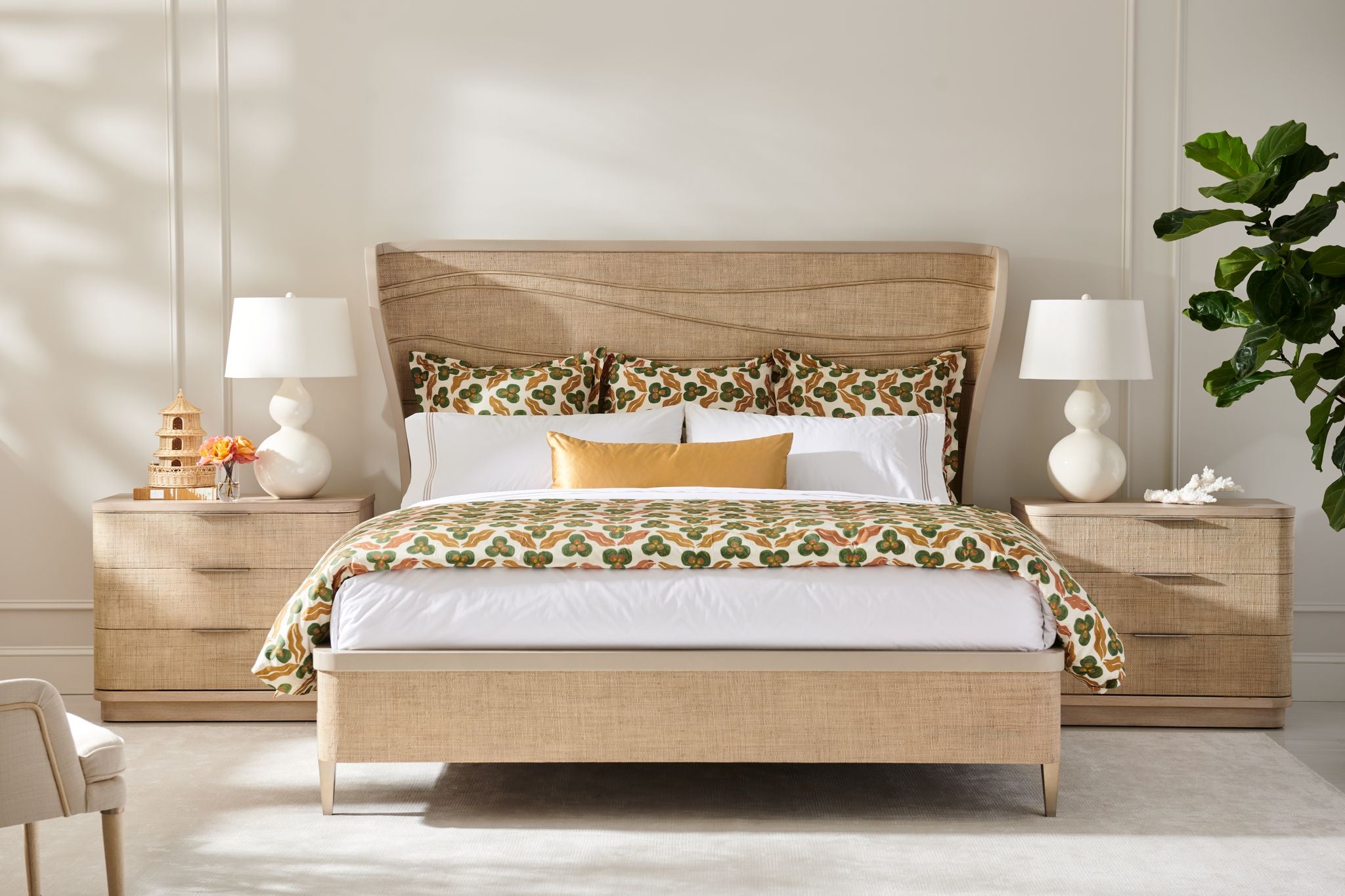 Jonathan Charles Seiche Woven Wing Wave Bed King