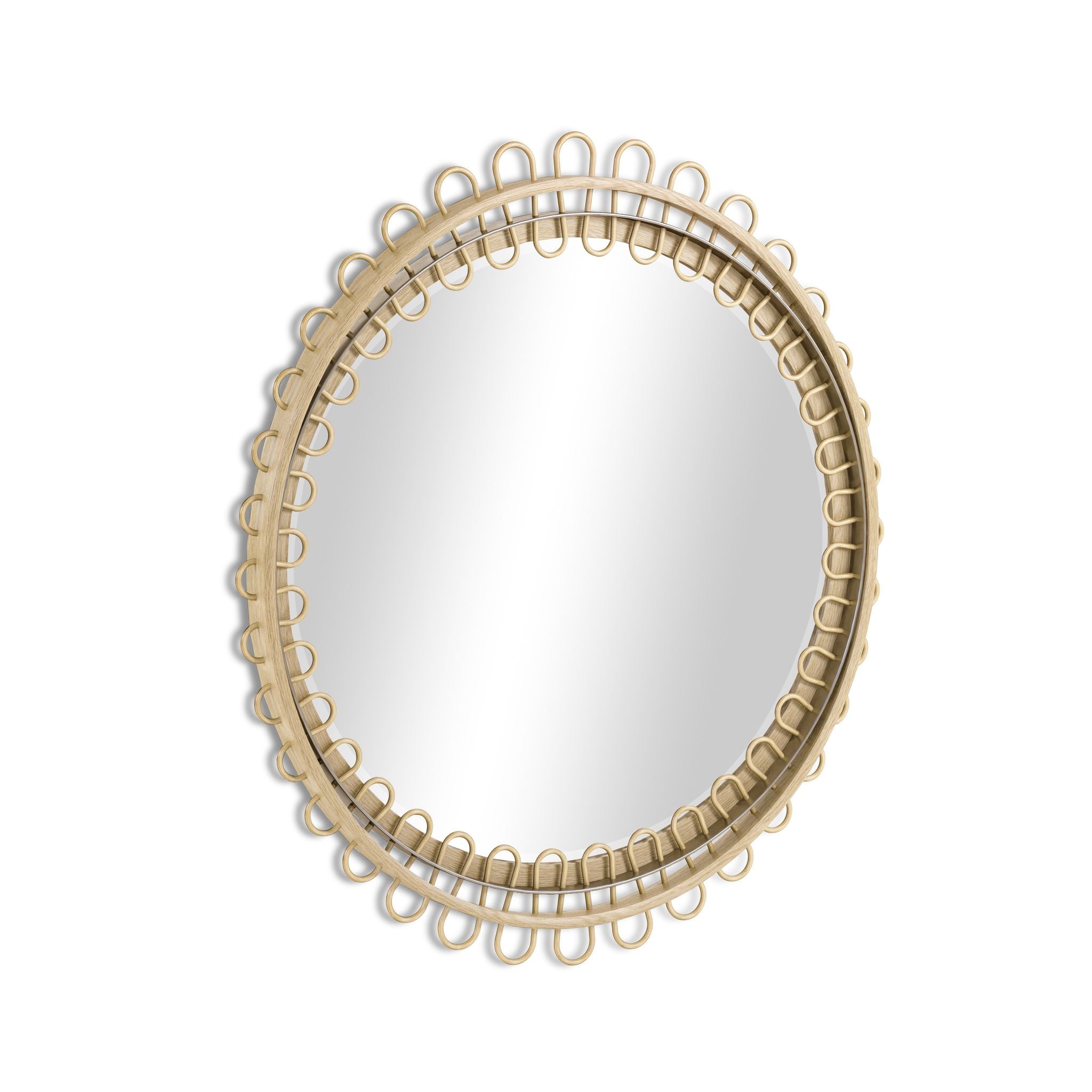 Jonathan Charles Vorticity Oval Rattan Mirror