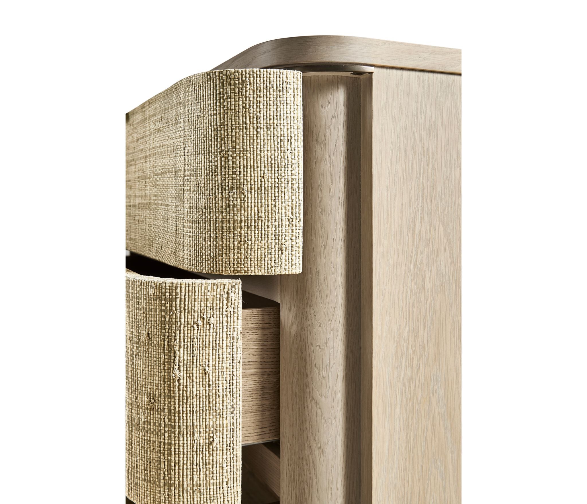 Jonathan Charles Seiche Large Grasscloth Nightstand