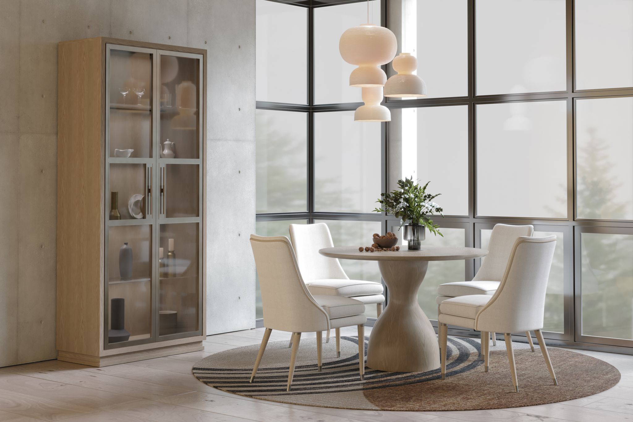 Jonathan Charles Shoal Linen & Grasscloth Side Chair