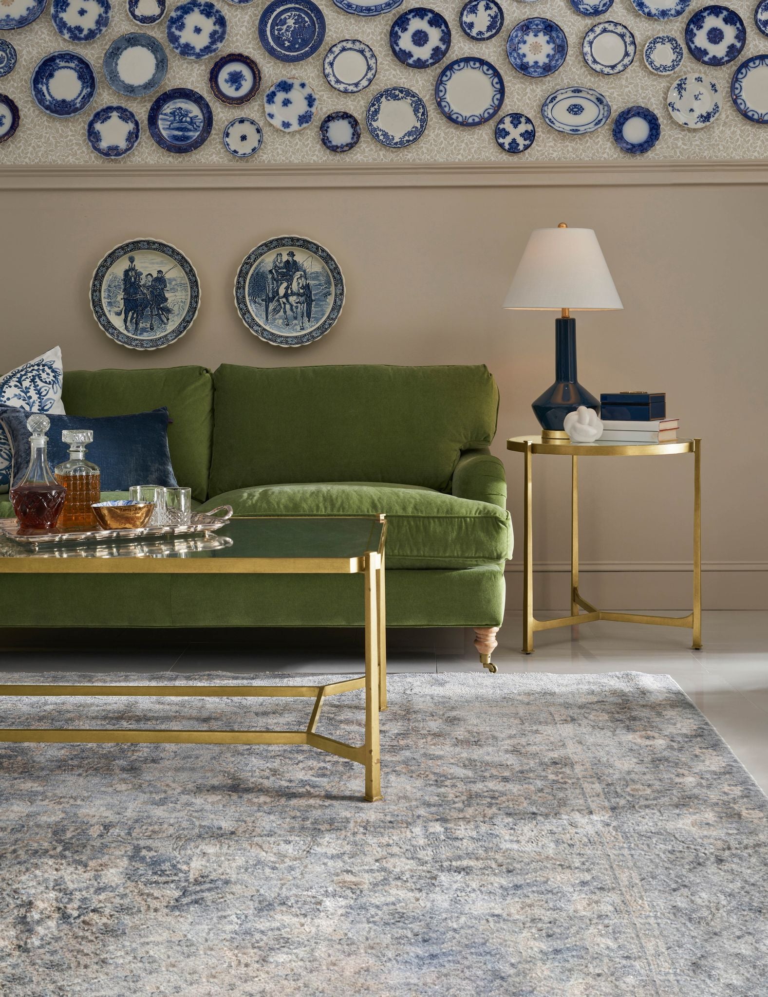 Jonathan Charles Eglomise&Gilded Iron Rect. Coffee Table