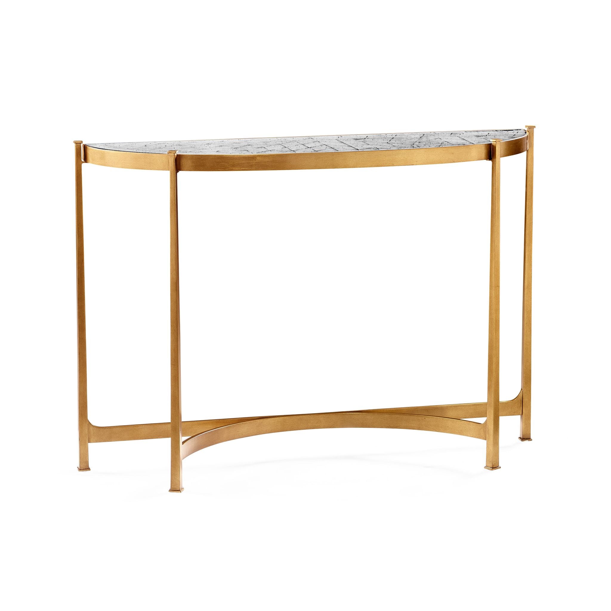 Jonathan Charles Large Eglomise & Gilded Iron Console