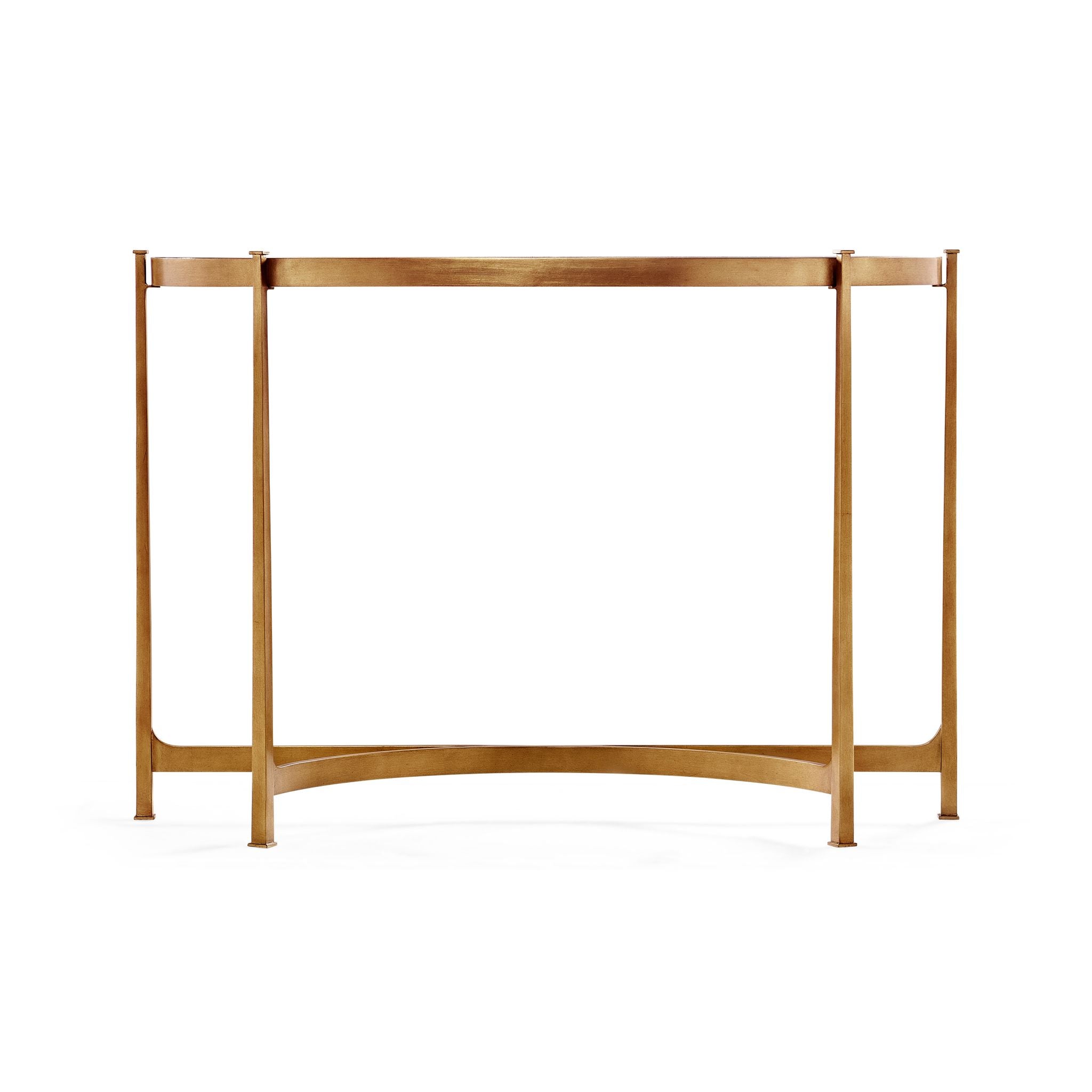Jonathan Charles Large Eglomise & Gilded Iron Console