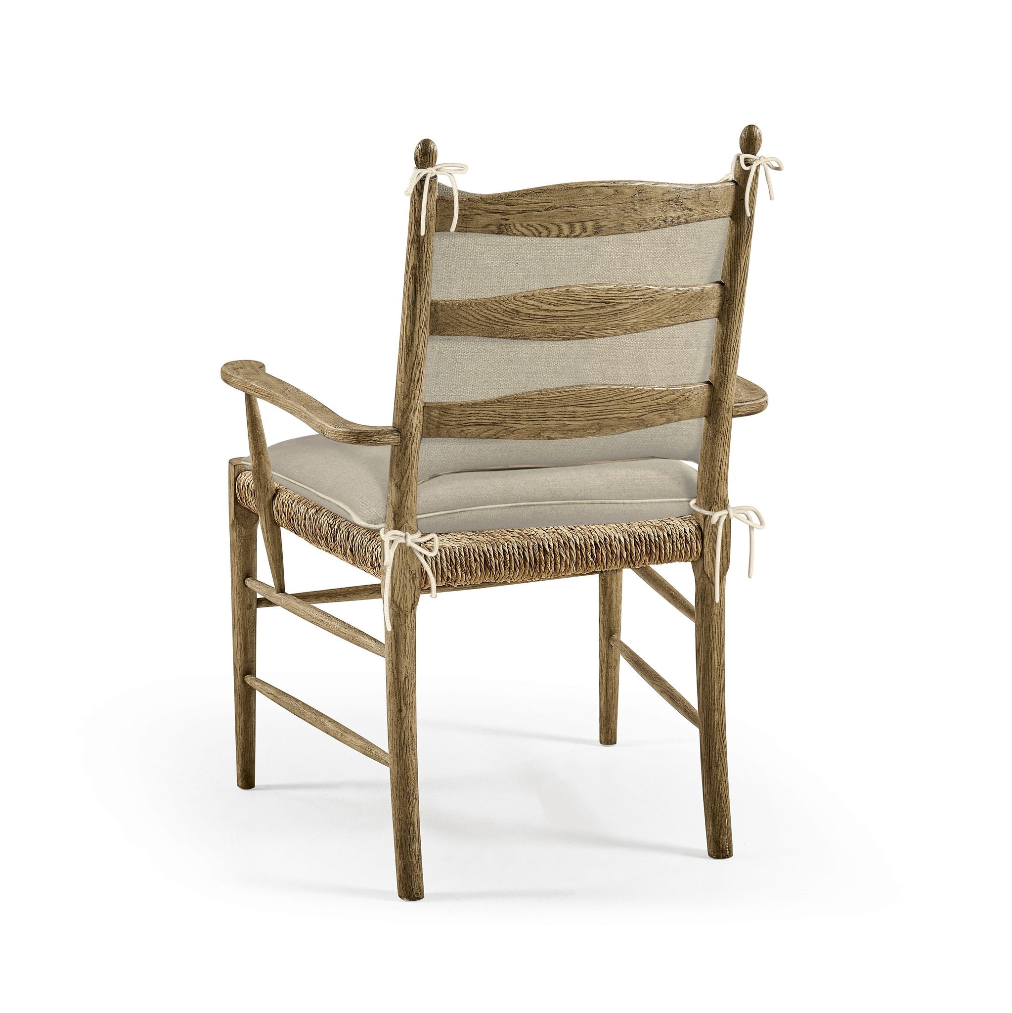 Jonathan Charles Doppler Ladder Back Arm Chair — Stripped Brown Chestnut