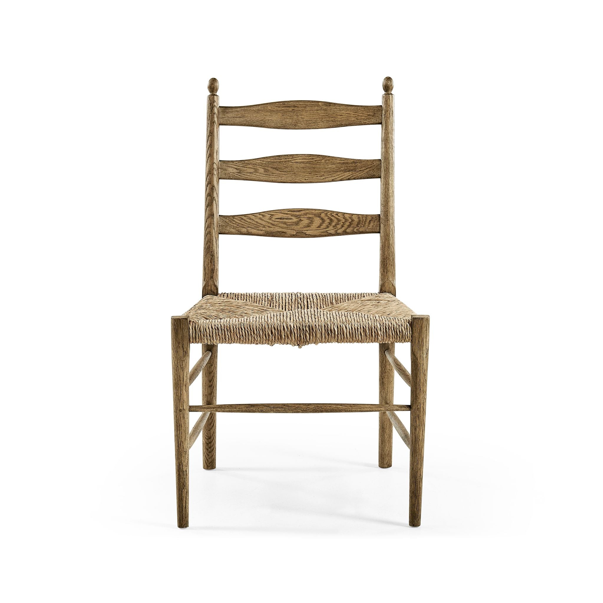 Jonathan Charles Doppler Ladder Back Side Chair — Stripped Brown Chestnut