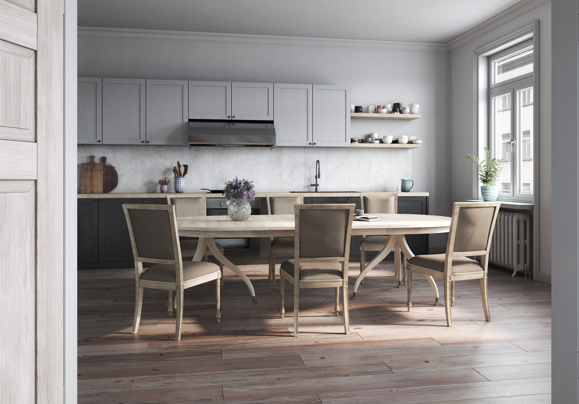 Jonathan Charles Solar Spider Leg Dining Table