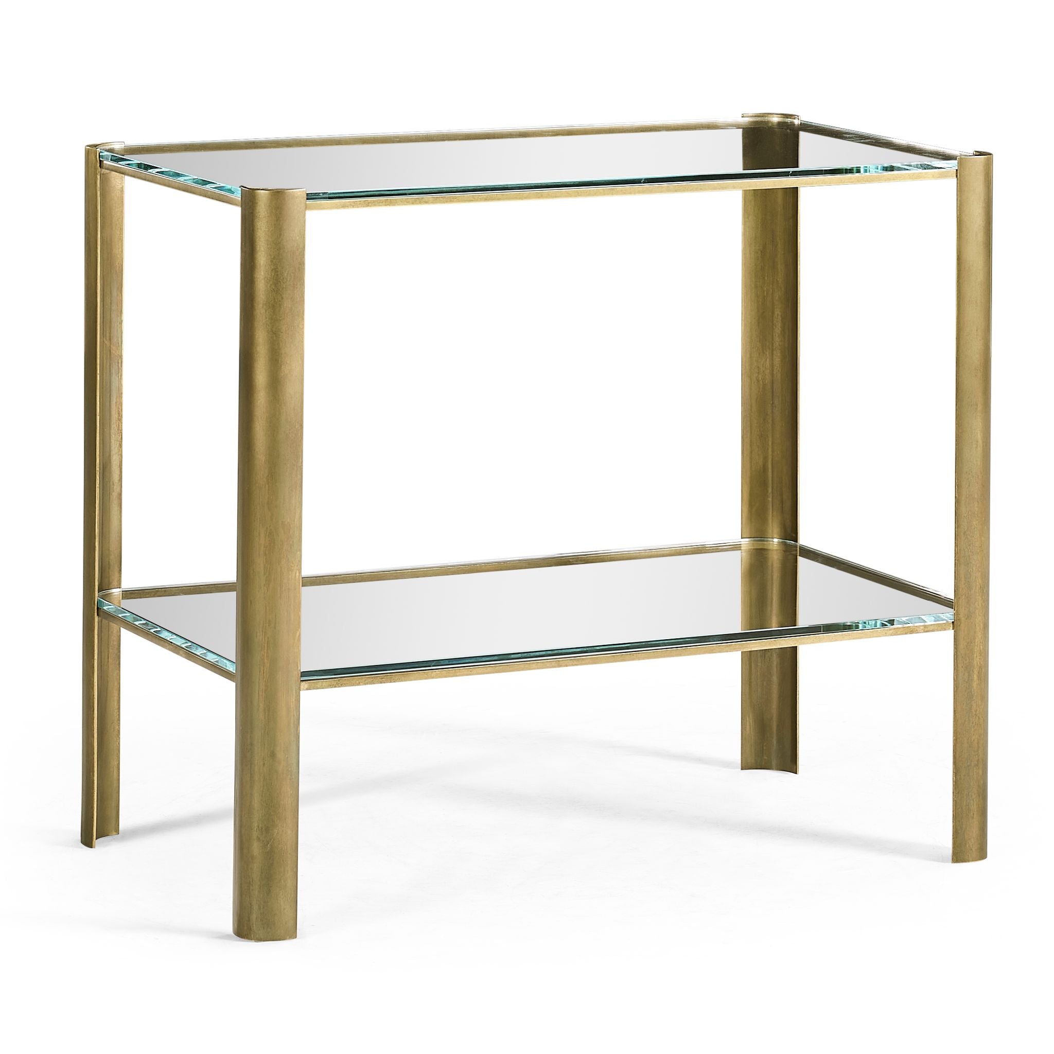 Jonathan Charles Brass & Glass End Table