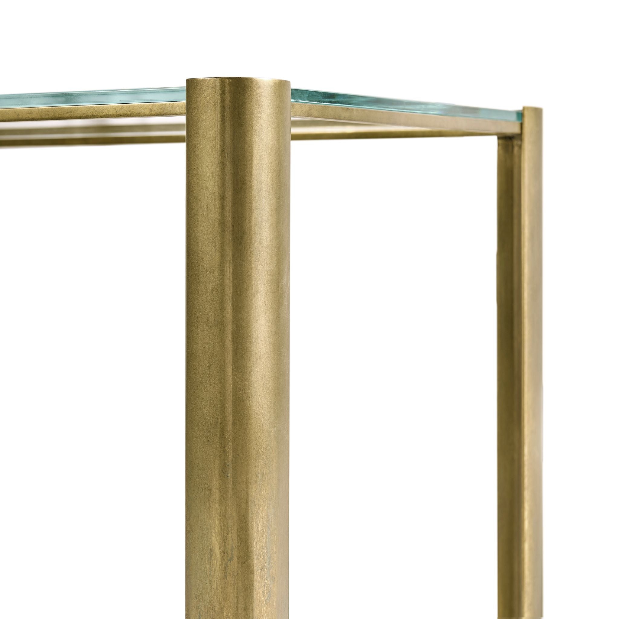 Jonathan Charles Brass & Glass End Table