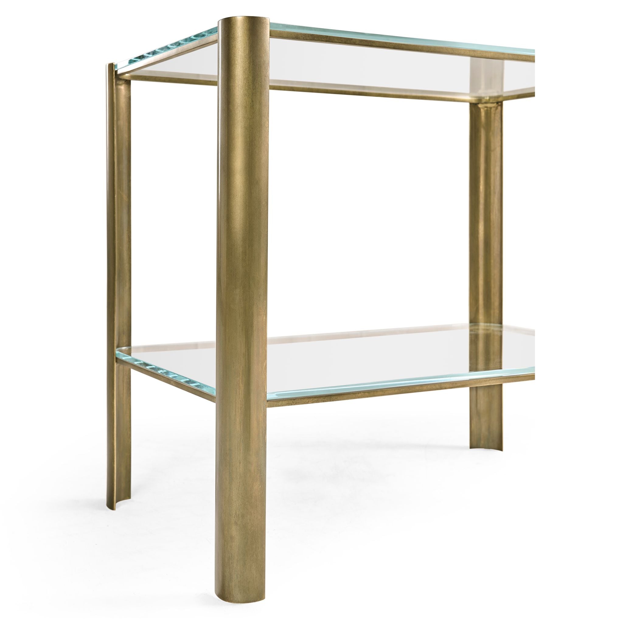 Jonathan Charles Brass & Glass End Table
