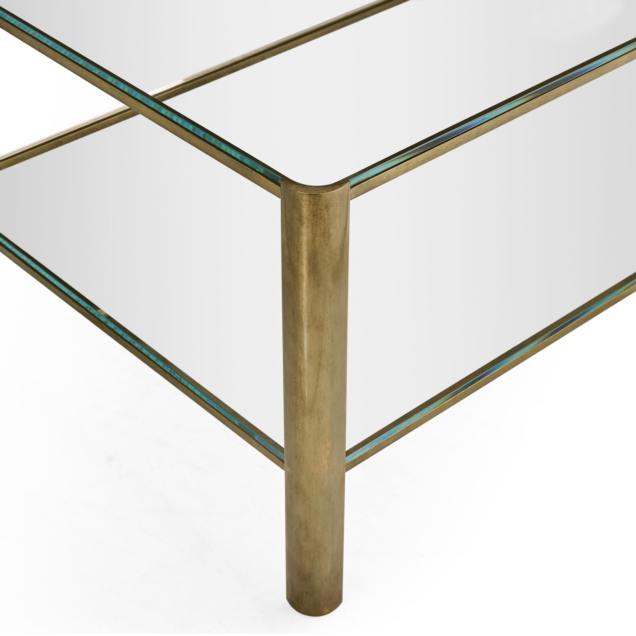 Jonathan Charles Cosmo Antique Brass Cocktail Table