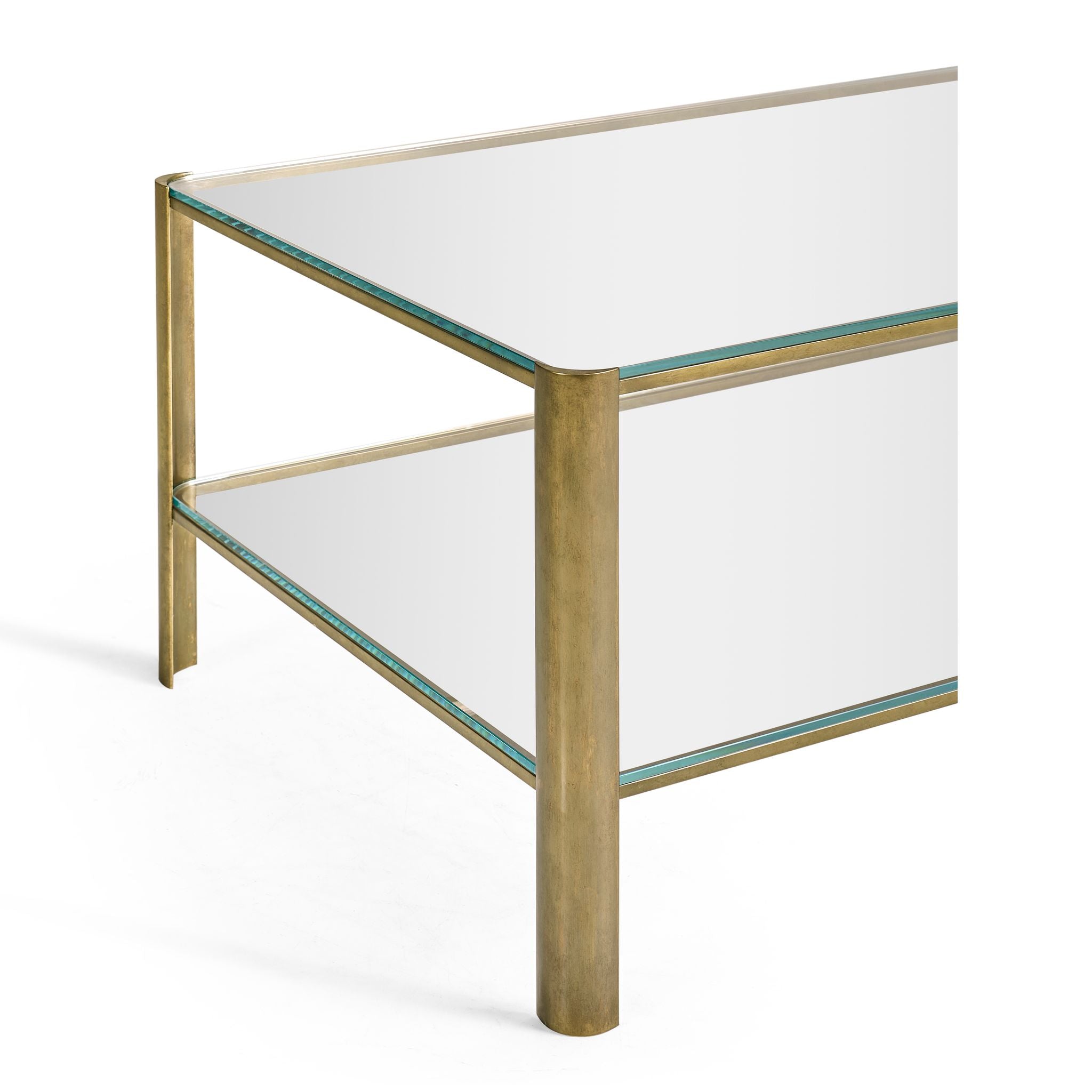 Jonathan Charles Cosmo Antique Brass Cocktail Table