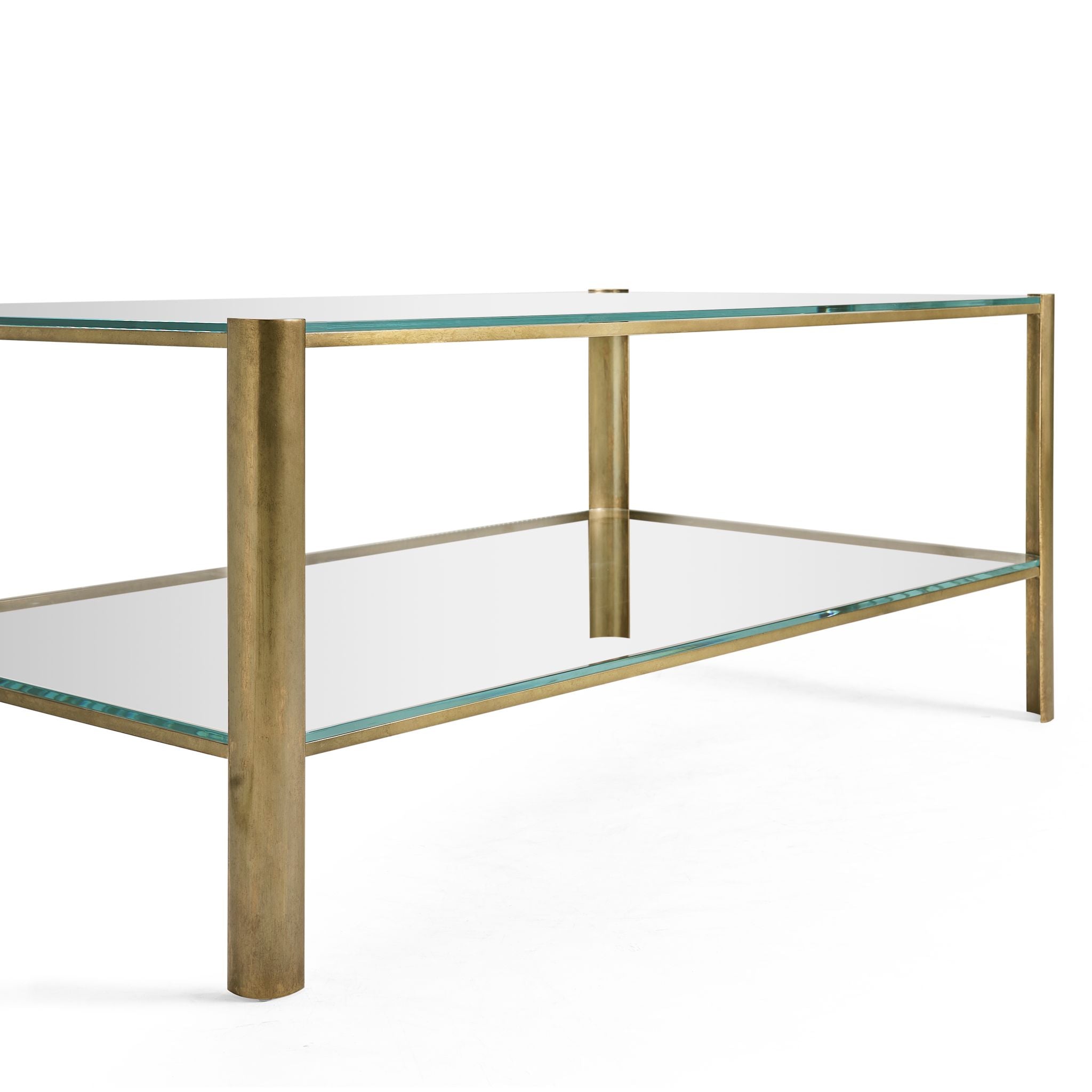 Jonathan Charles Cosmo Antique Brass Cocktail Table