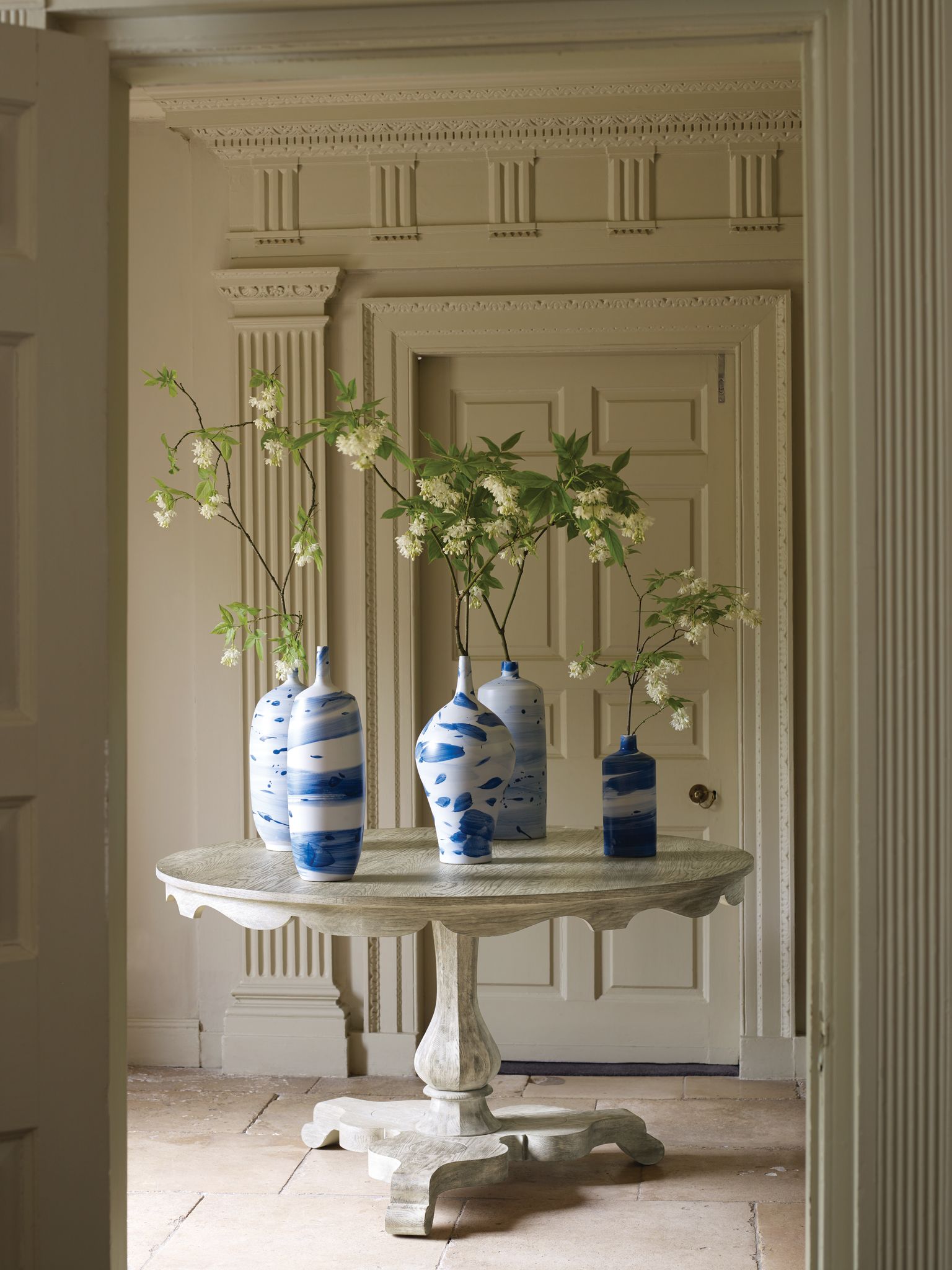 Jonathan Charles Overbury 54" Grey Oak Breakfast Table