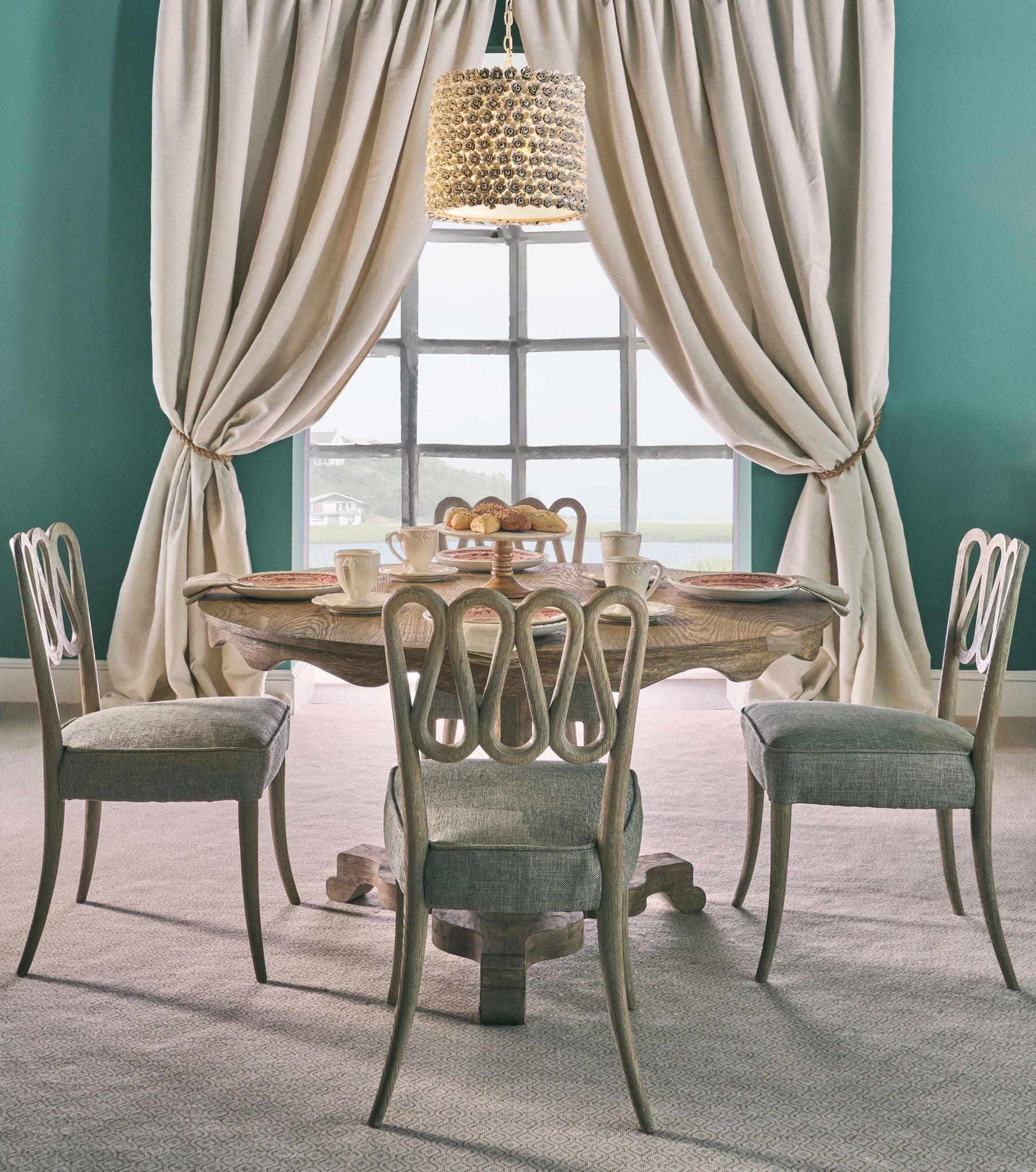 Jonathan Charles Overbury 54" Grey Oak Breakfast Table