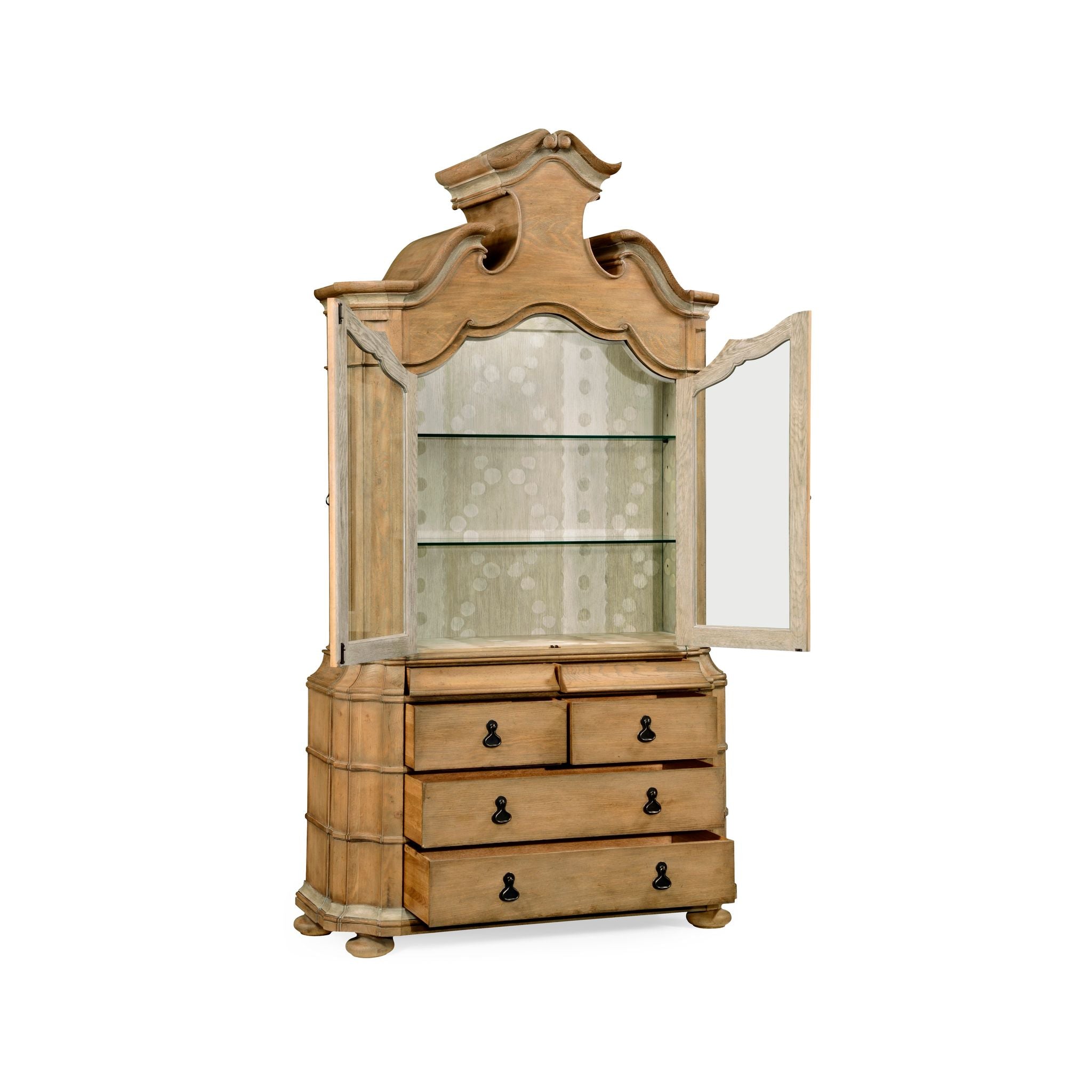 Jonathan Charles Oulton Oak Cabinet w/Glass Doors