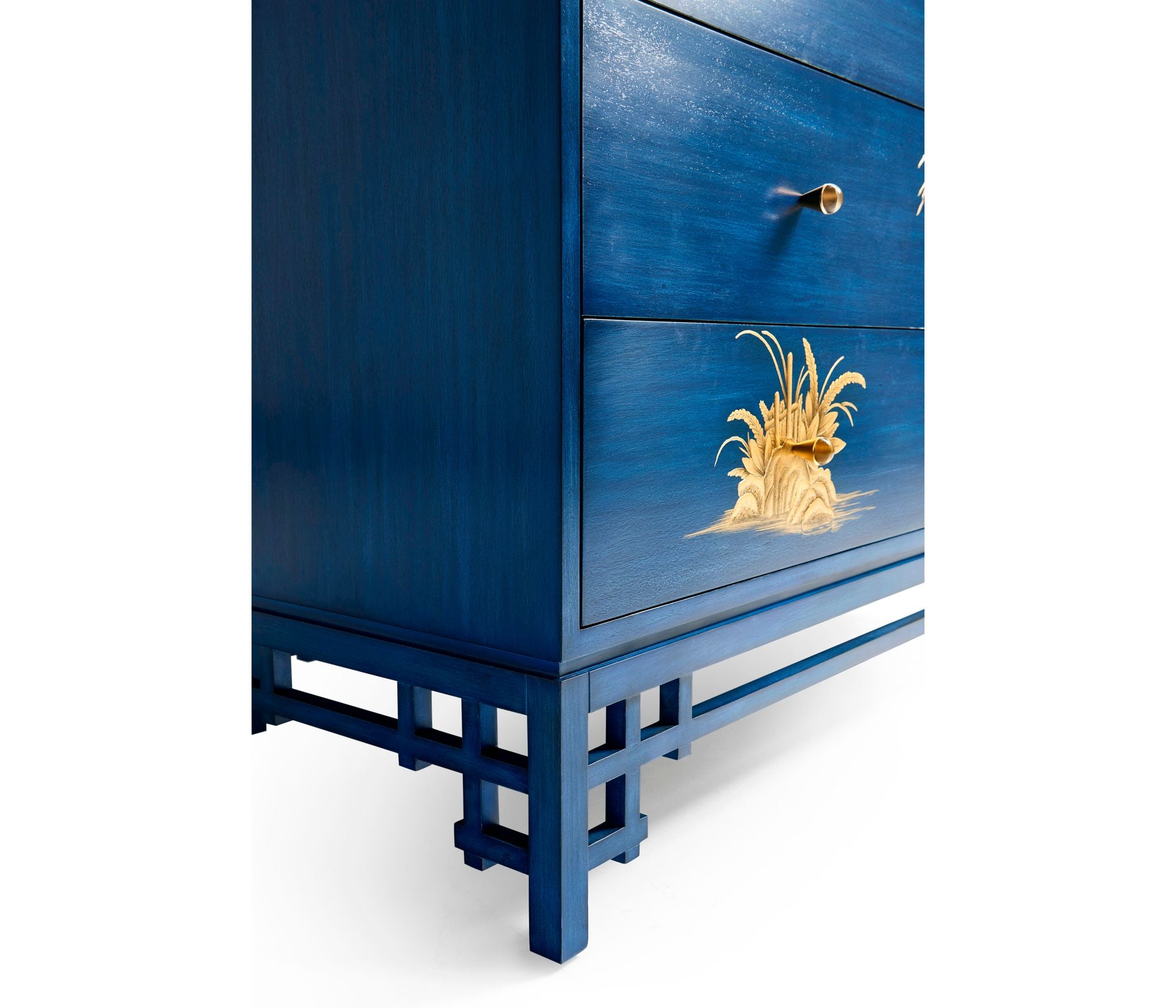 Jonathan Charles Chinoiserie-Antique Blue Chestof Drawers