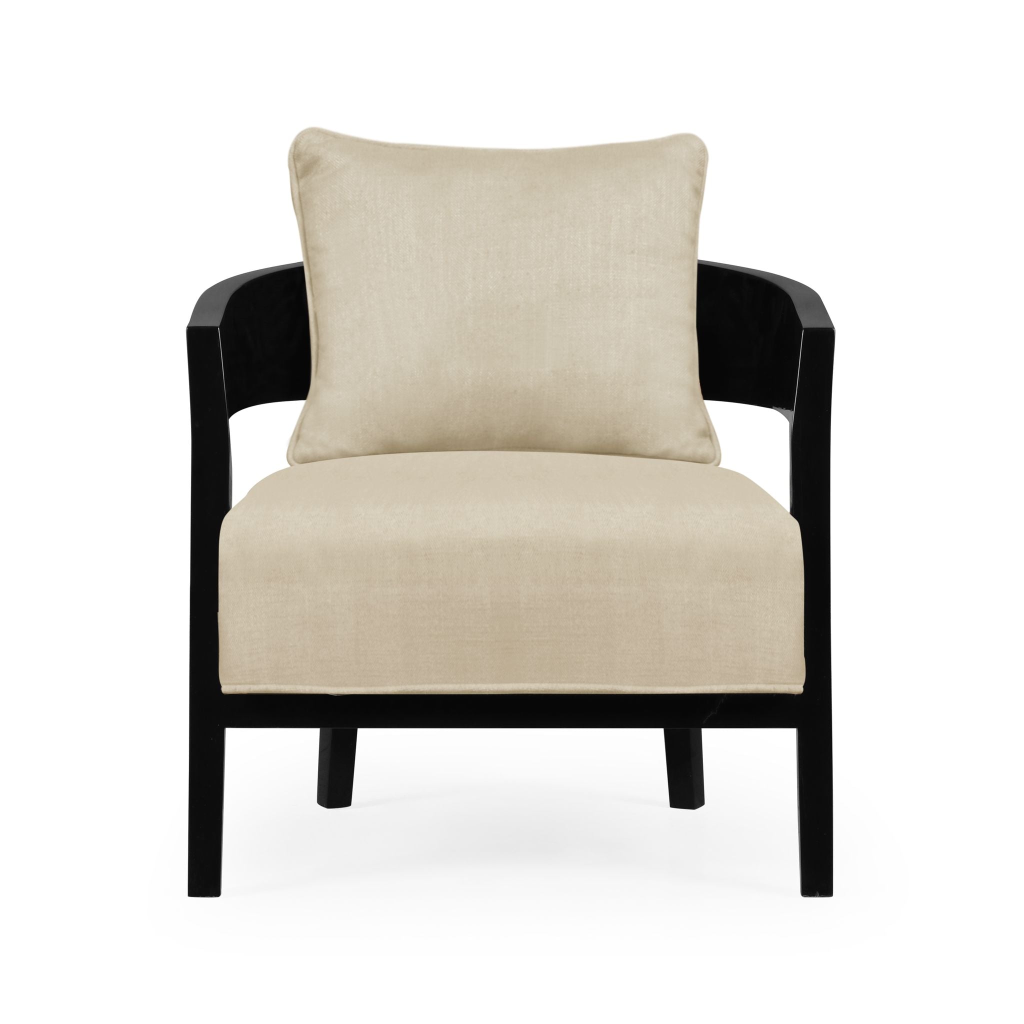 Jonathan Charles Smoky Black Tub Chair with Back Pillow