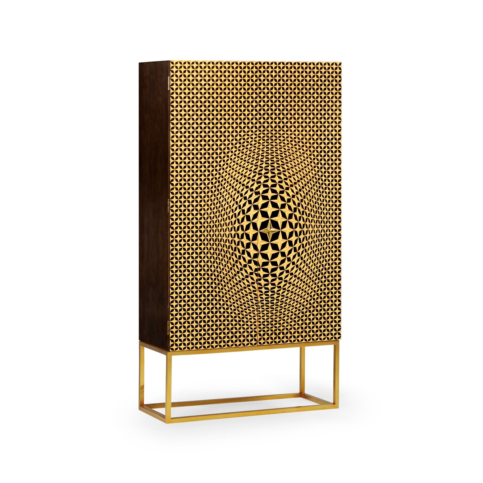 Jonathan Charles Four-Point Star 3D Geometric Cabinet