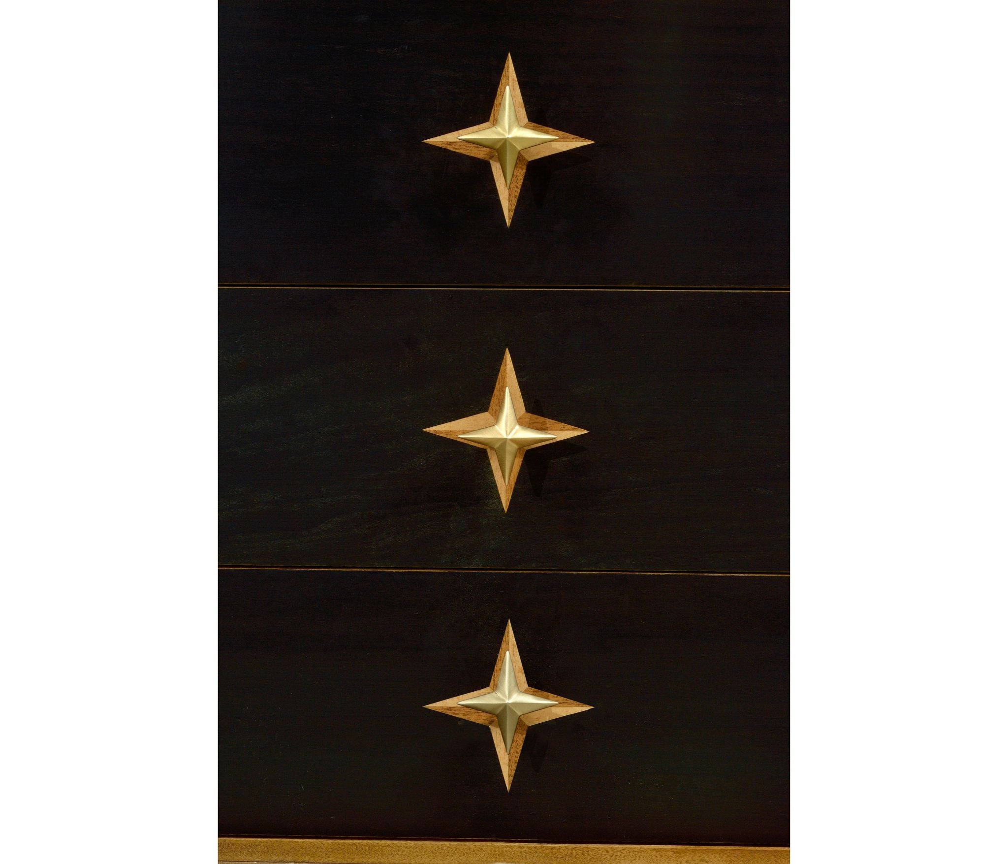 Jonathan Charles Four-Point Star 3D Geometric Cabinet