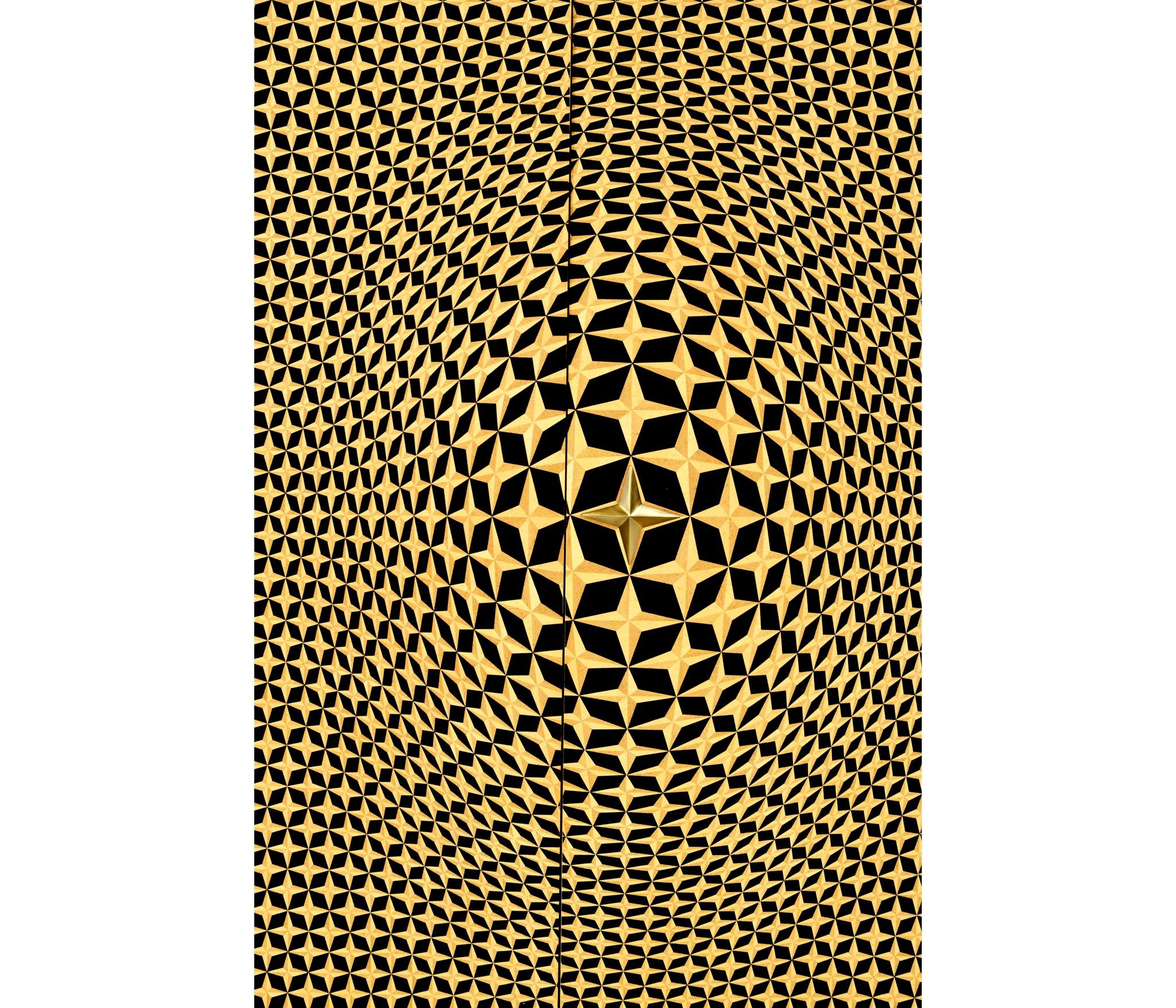 Jonathan Charles Four-Point Star 3D Geometric Cabinet