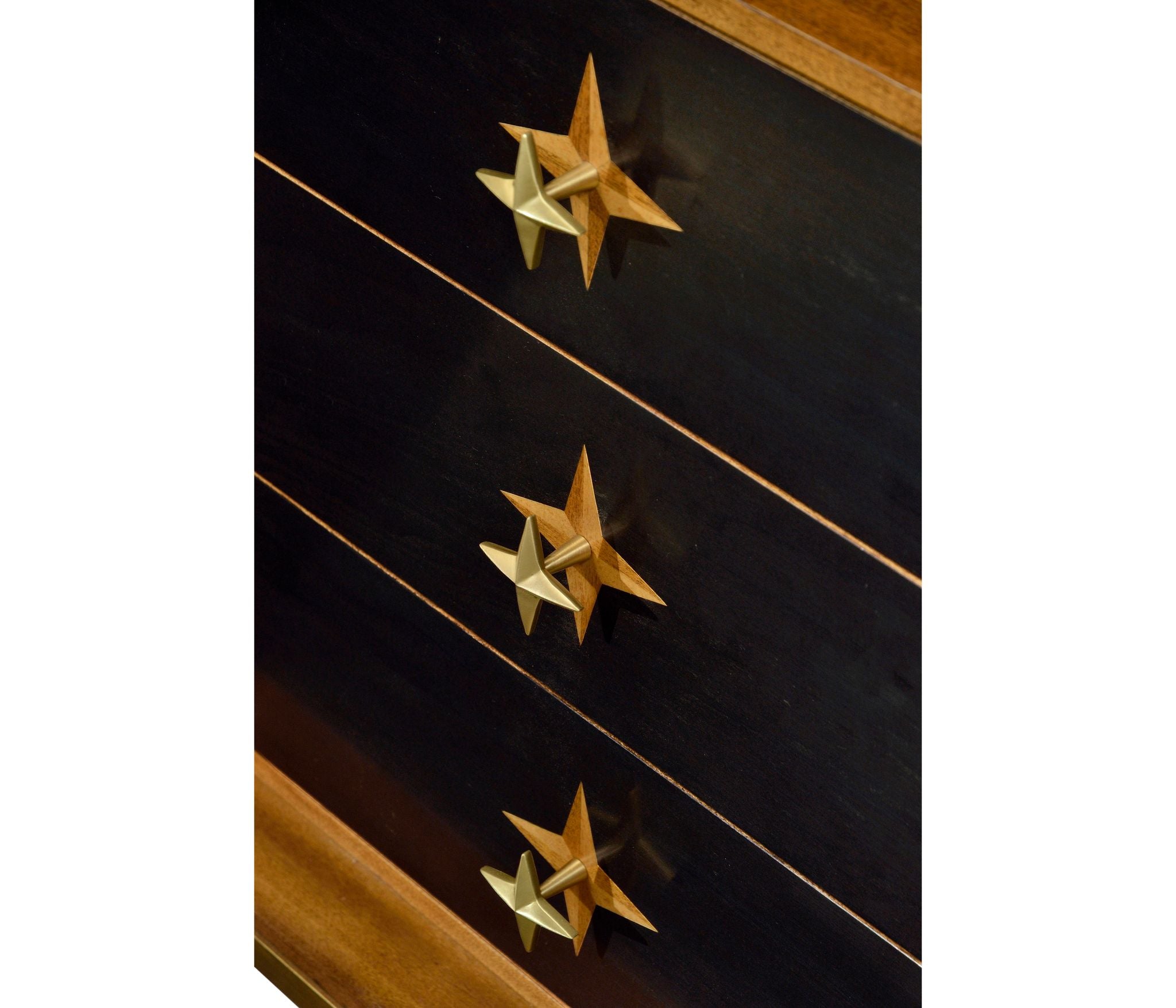 Jonathan Charles Four-Point Star 3D Geometric Cabinet