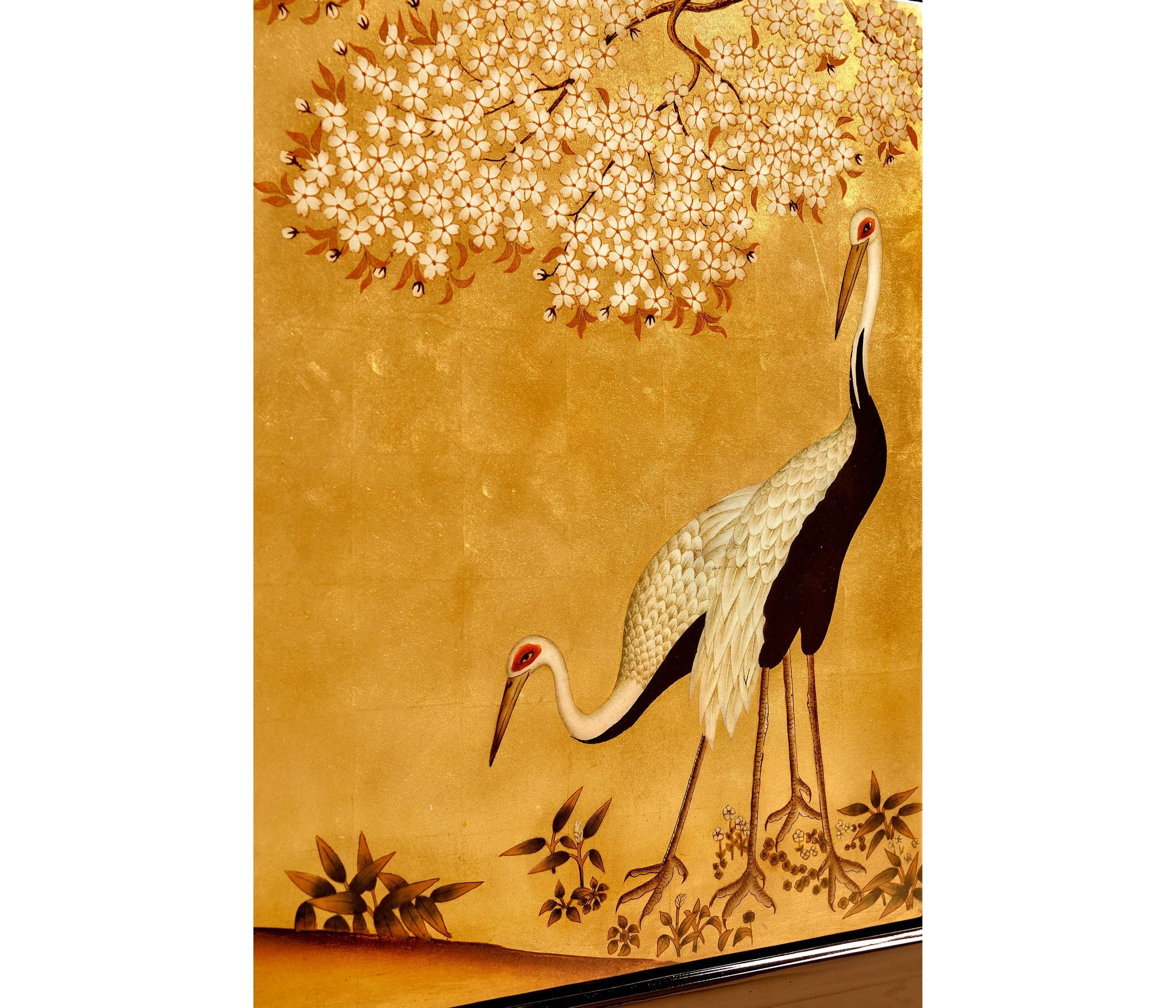 Jonathan Charles Modern Asian Smoky Black & Gold Cabinet