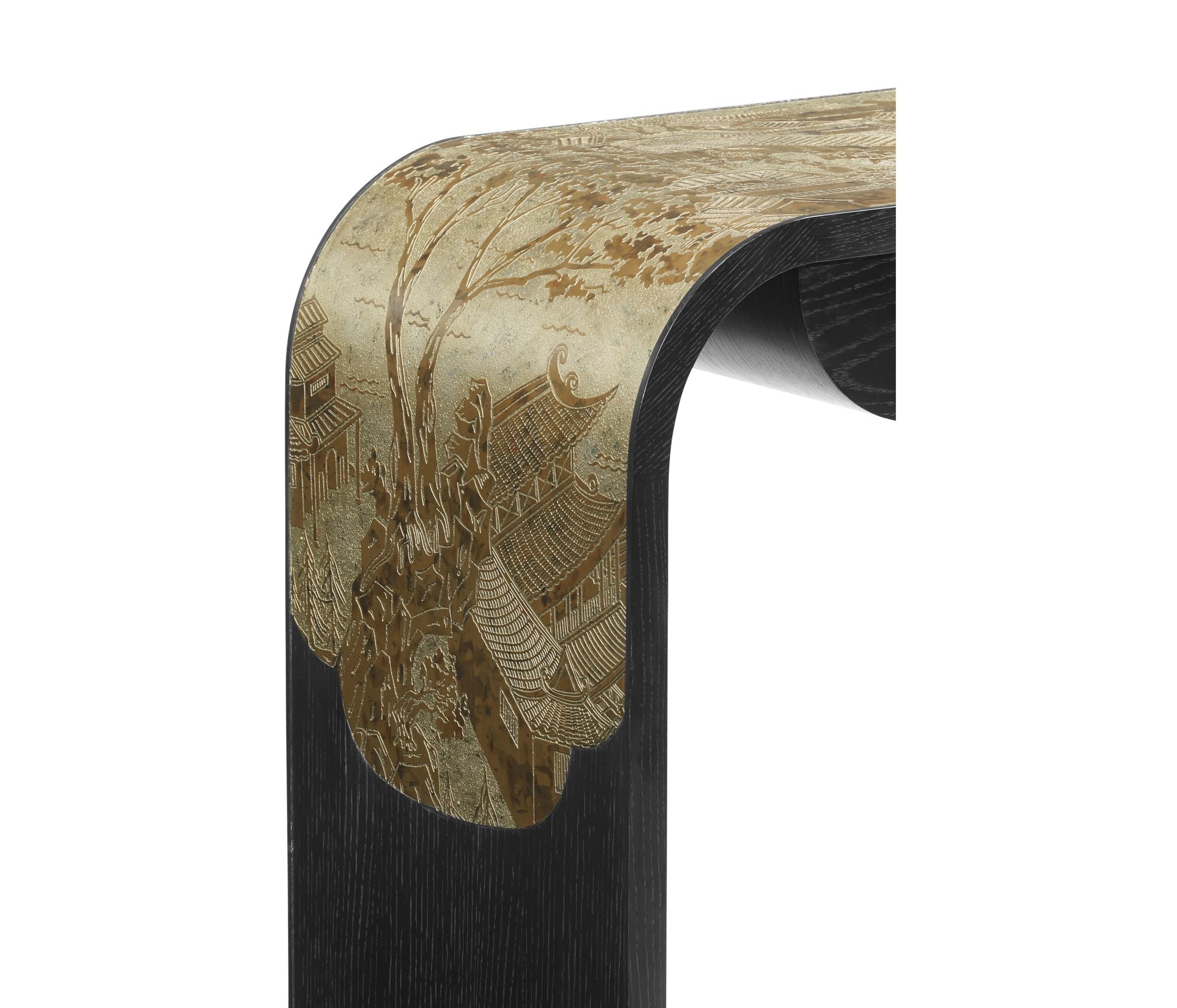 Jonathan Charles Fusion Curved Chinoiseries Console