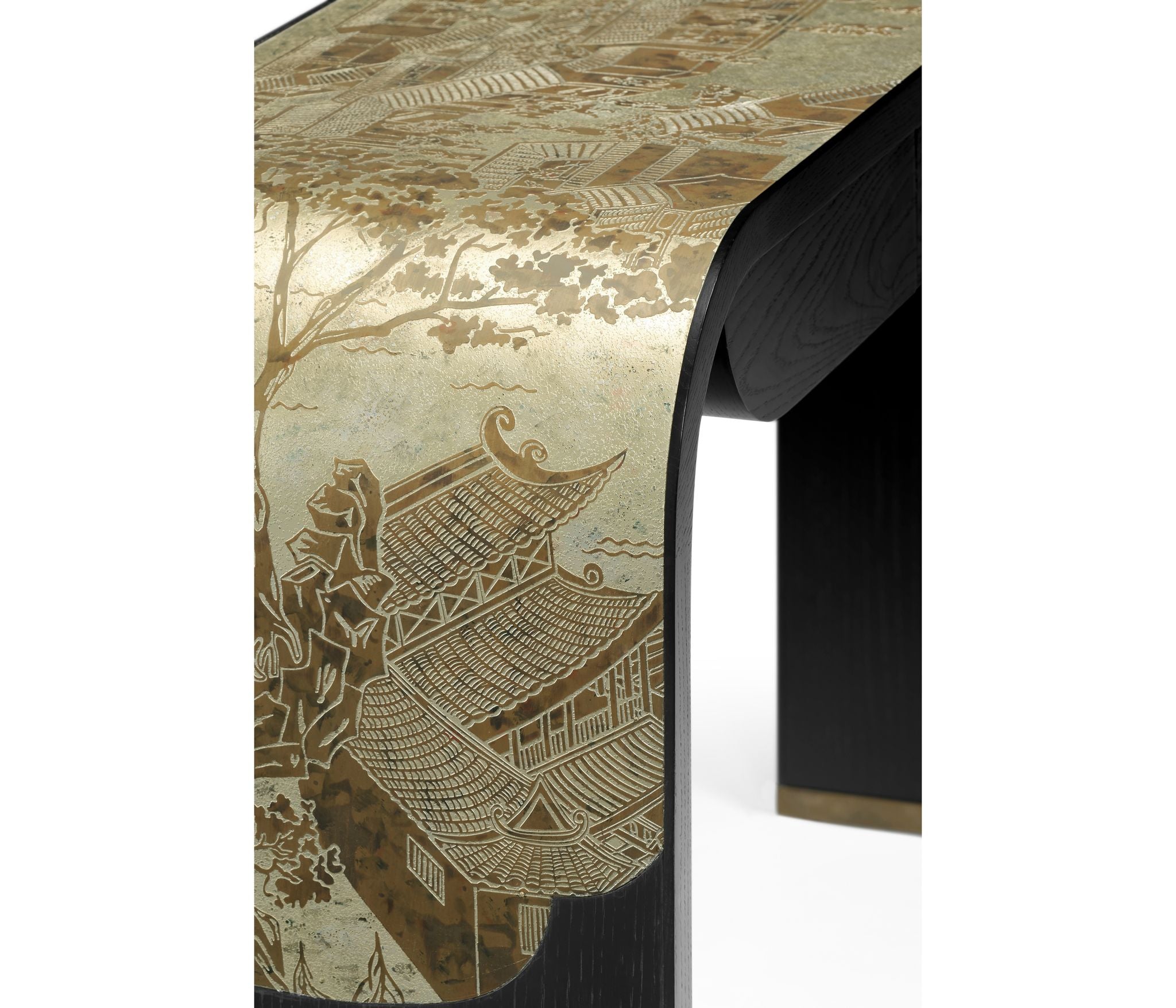 Jonathan Charles Fusion Curved Chinoiseries Console