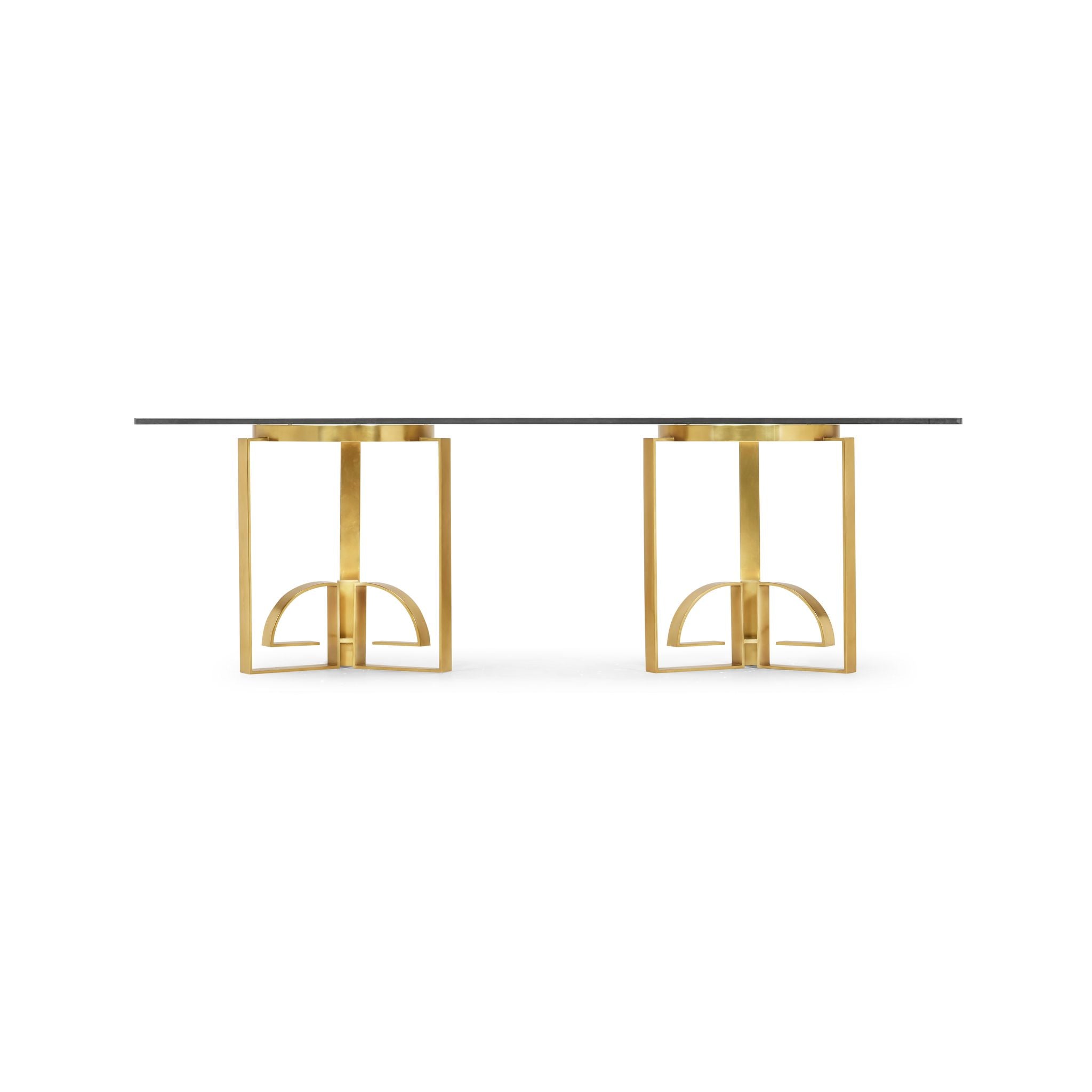Jonathan Charles 87" Fusion Rect Chinoiserie Dining Table