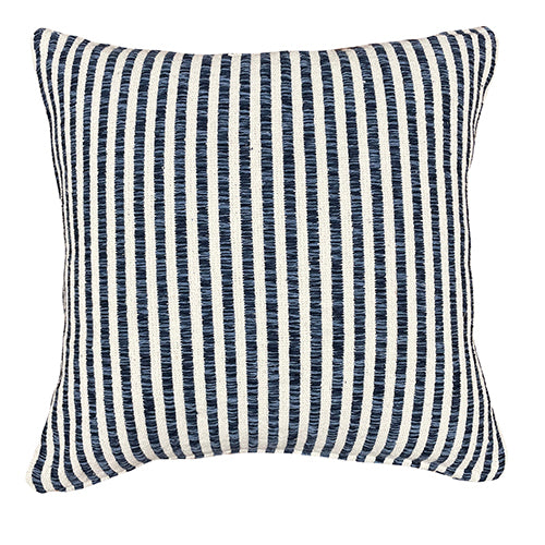 LR Home Ticking Stripe Pillow — Blue / White
