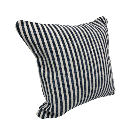 LR Home Ticking Stripe Pillow — Blue / White