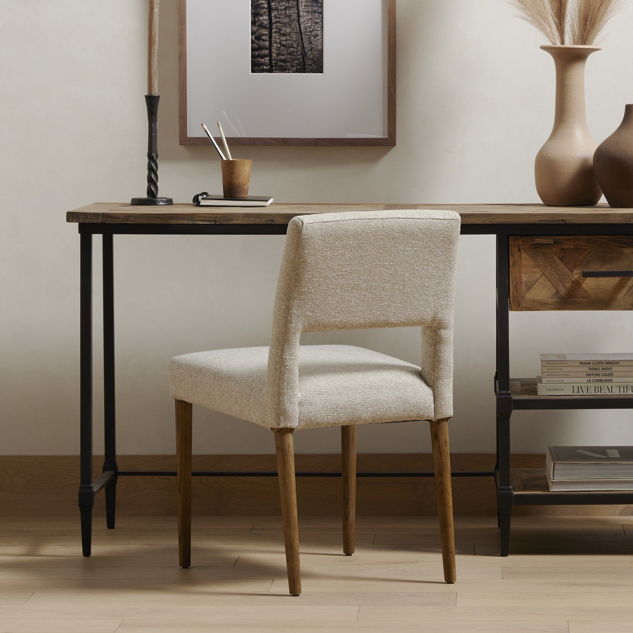 Four Hands Joseph Dining Chair — Light Camel-Toasted Oak