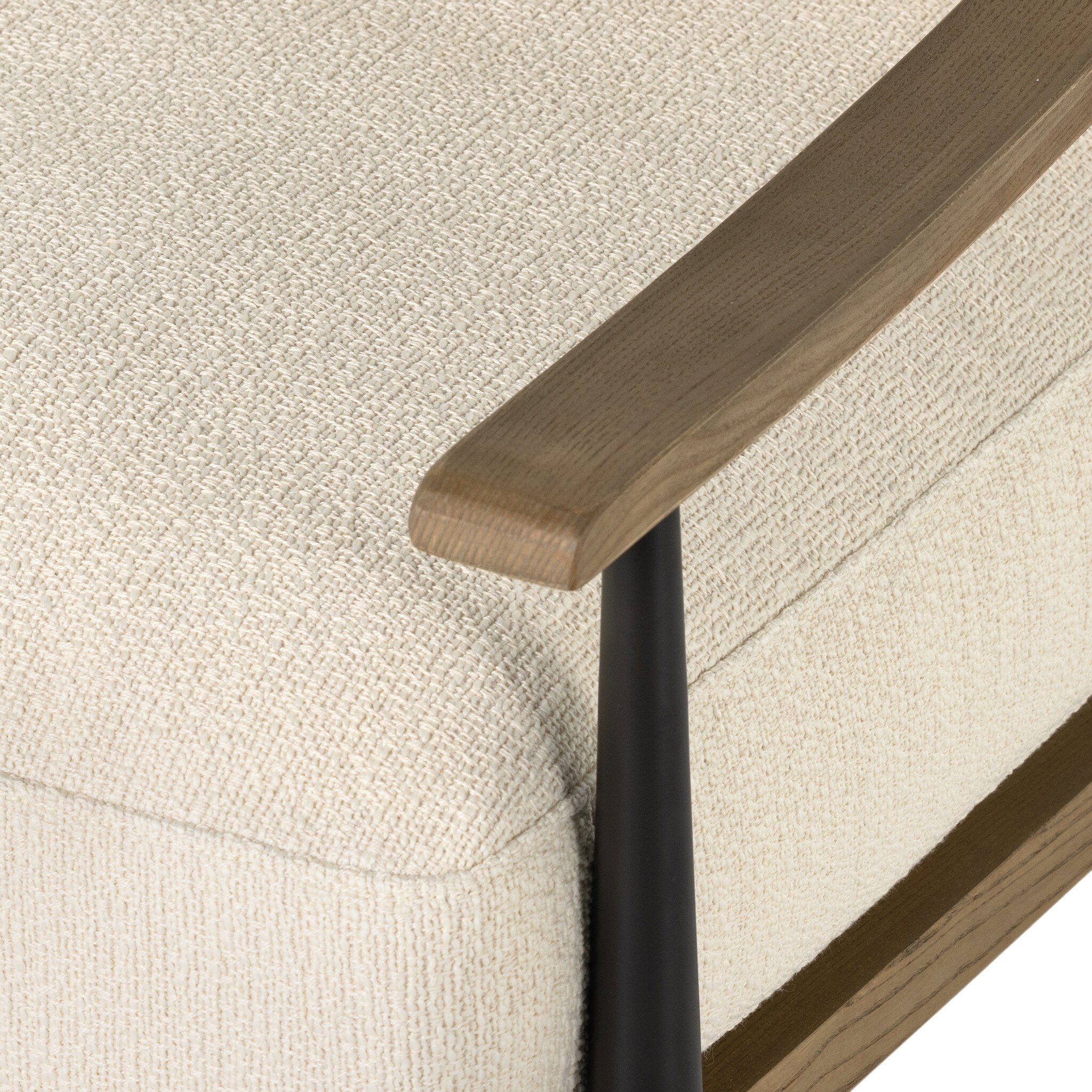 Four Hands Kennedy Chair — Kerbey Ivory-Toasted Ash Solid-Gunmetal