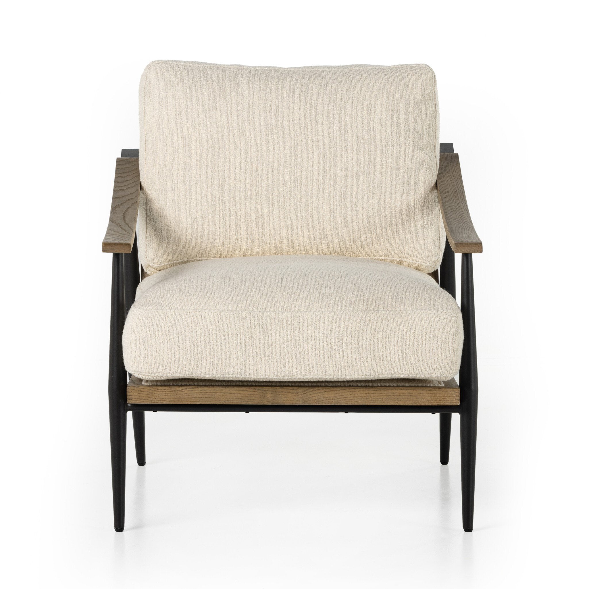 Four Hands Kennedy Chair — Kerbey Ivory-Toasted Ash Solid-Gunmetal