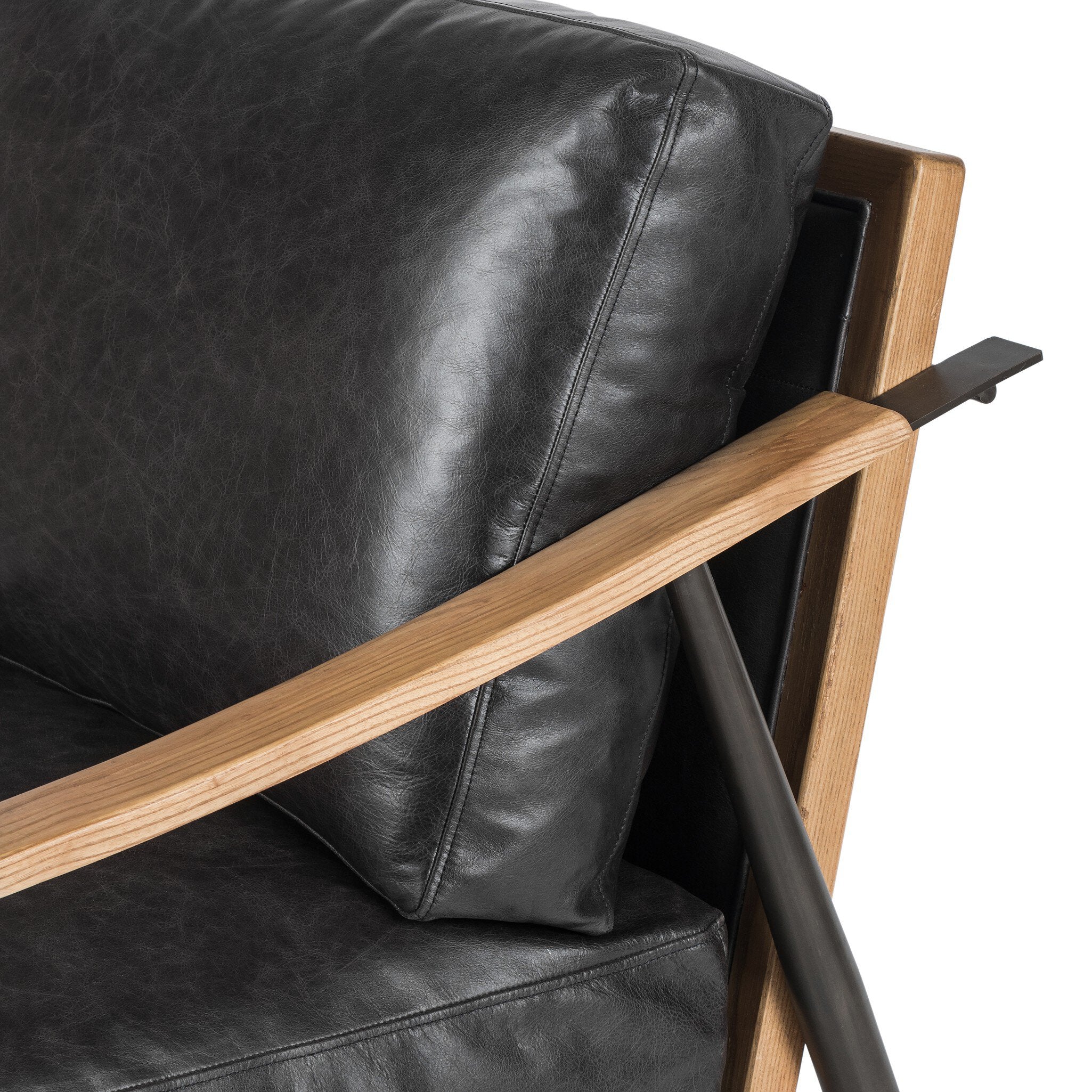 Four Hands Kennedy Chair — Sonoma Black-Toasted Ash Solid-Gunmetal