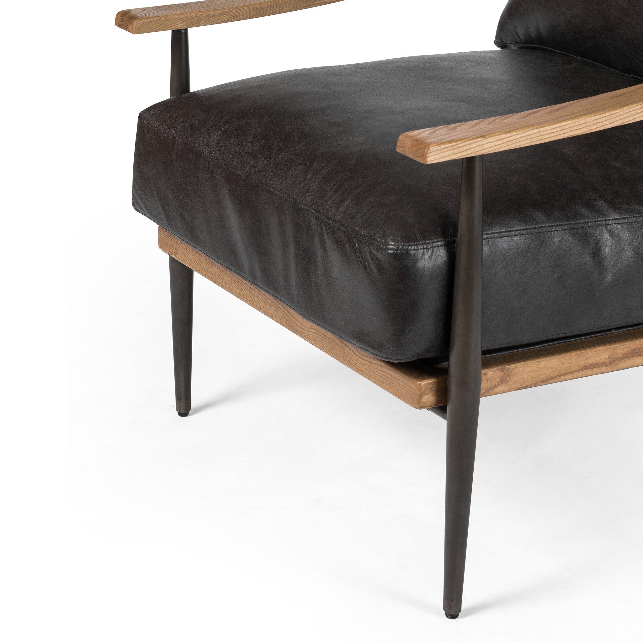 Four Hands Kennedy Chair — Sonoma Black-Toasted Ash Solid-Gunmetal