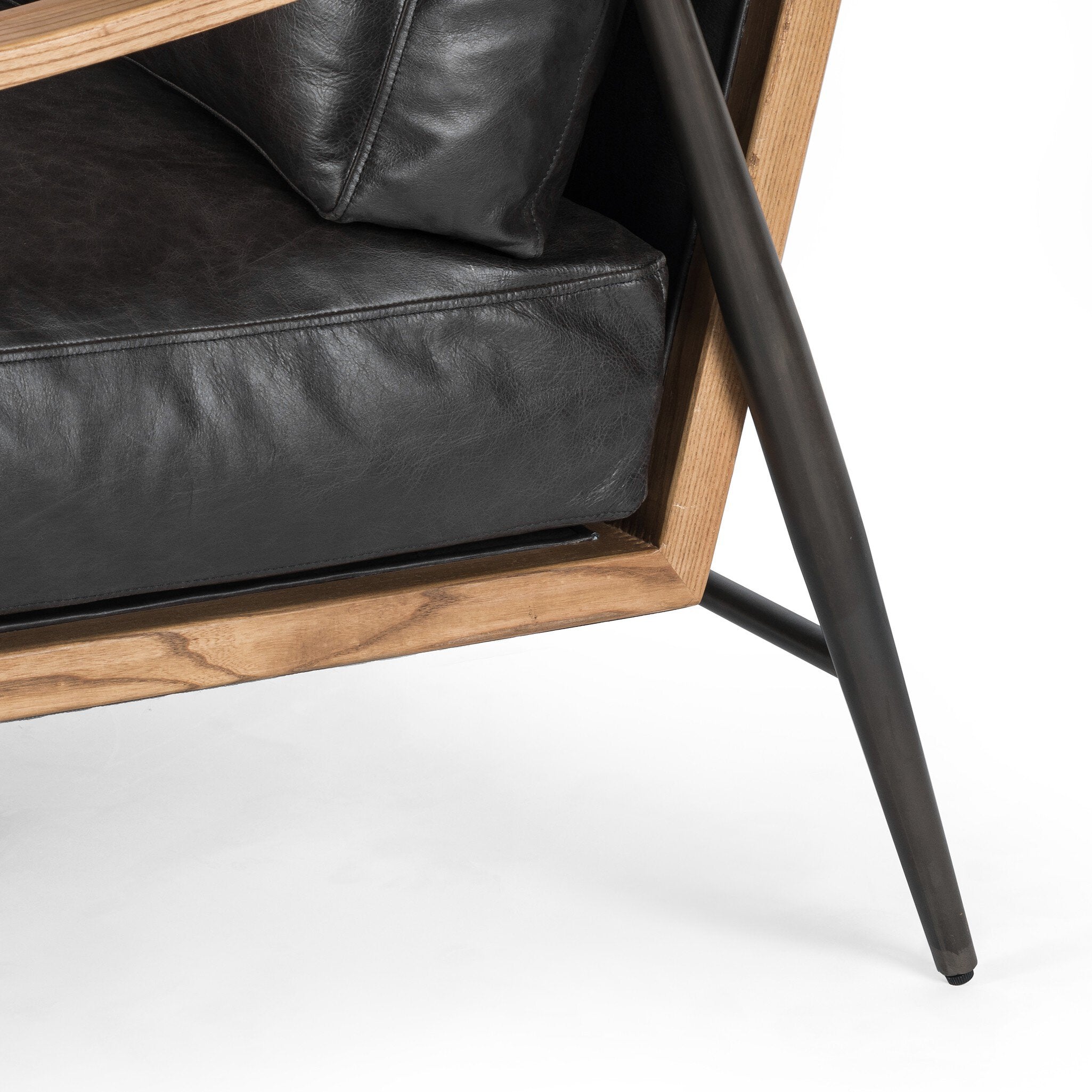Four Hands Kennedy Chair — Sonoma Black-Toasted Ash Solid-Gunmetal