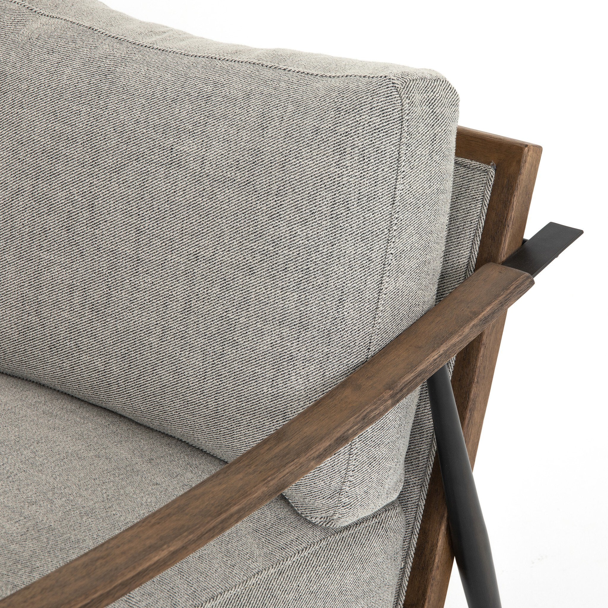 Four Hands Kennedy Chair — Gabardine Grey-Distressed Natural-Gunmetal