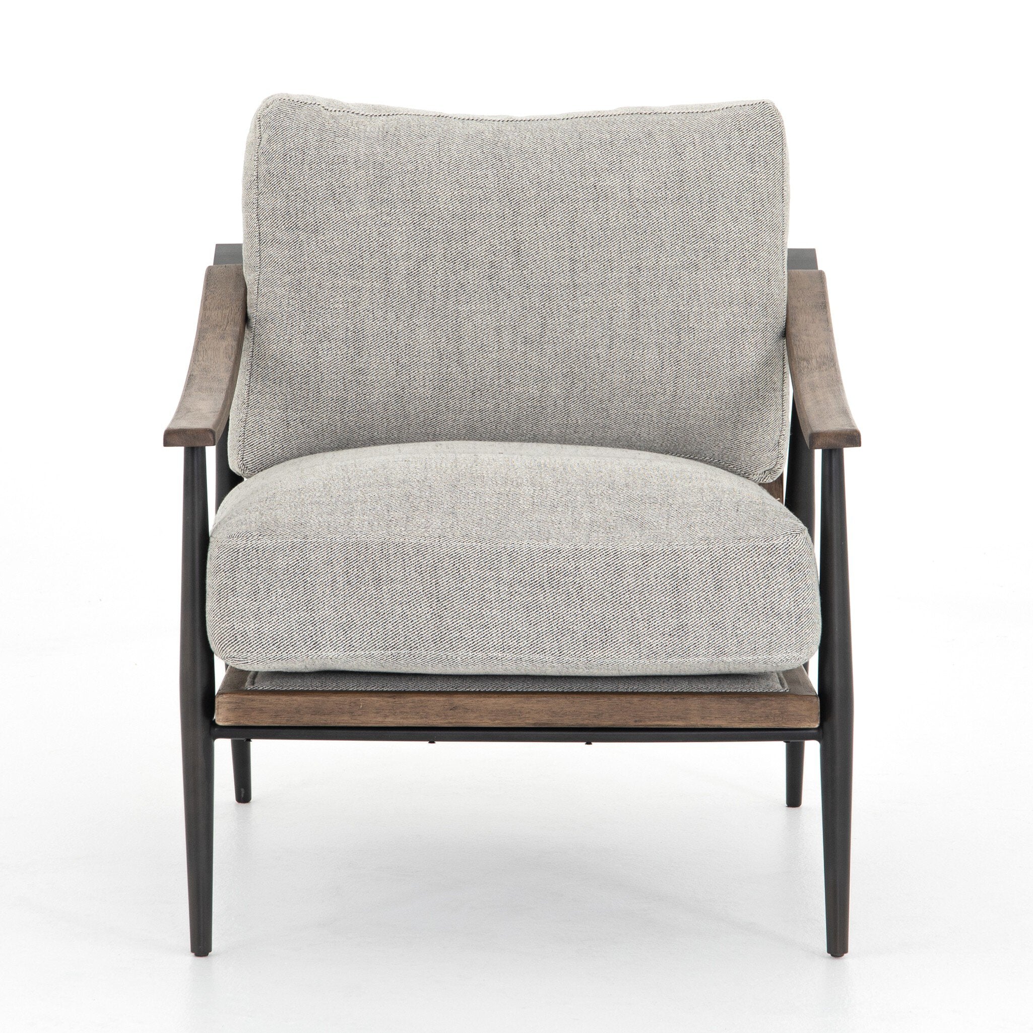Four Hands Kennedy Chair — Gabardine Grey-Distressed Natural-Gunmetal