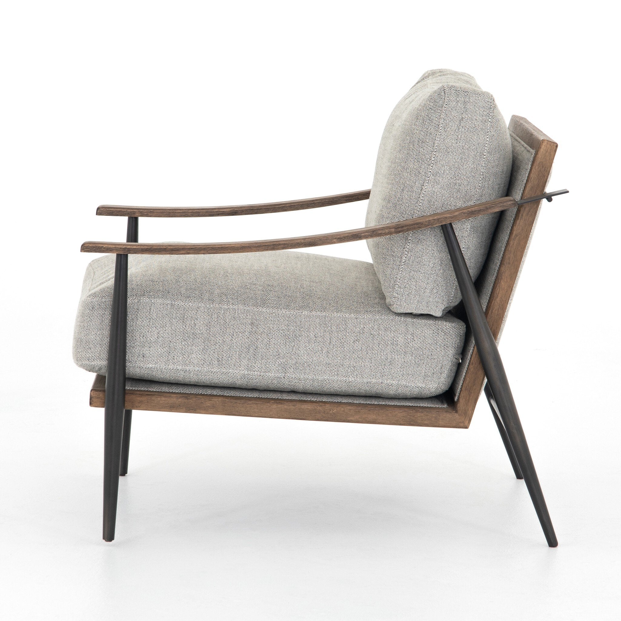 Four Hands Kennedy Chair — Gabardine Grey-Distressed Natural-Gunmetal