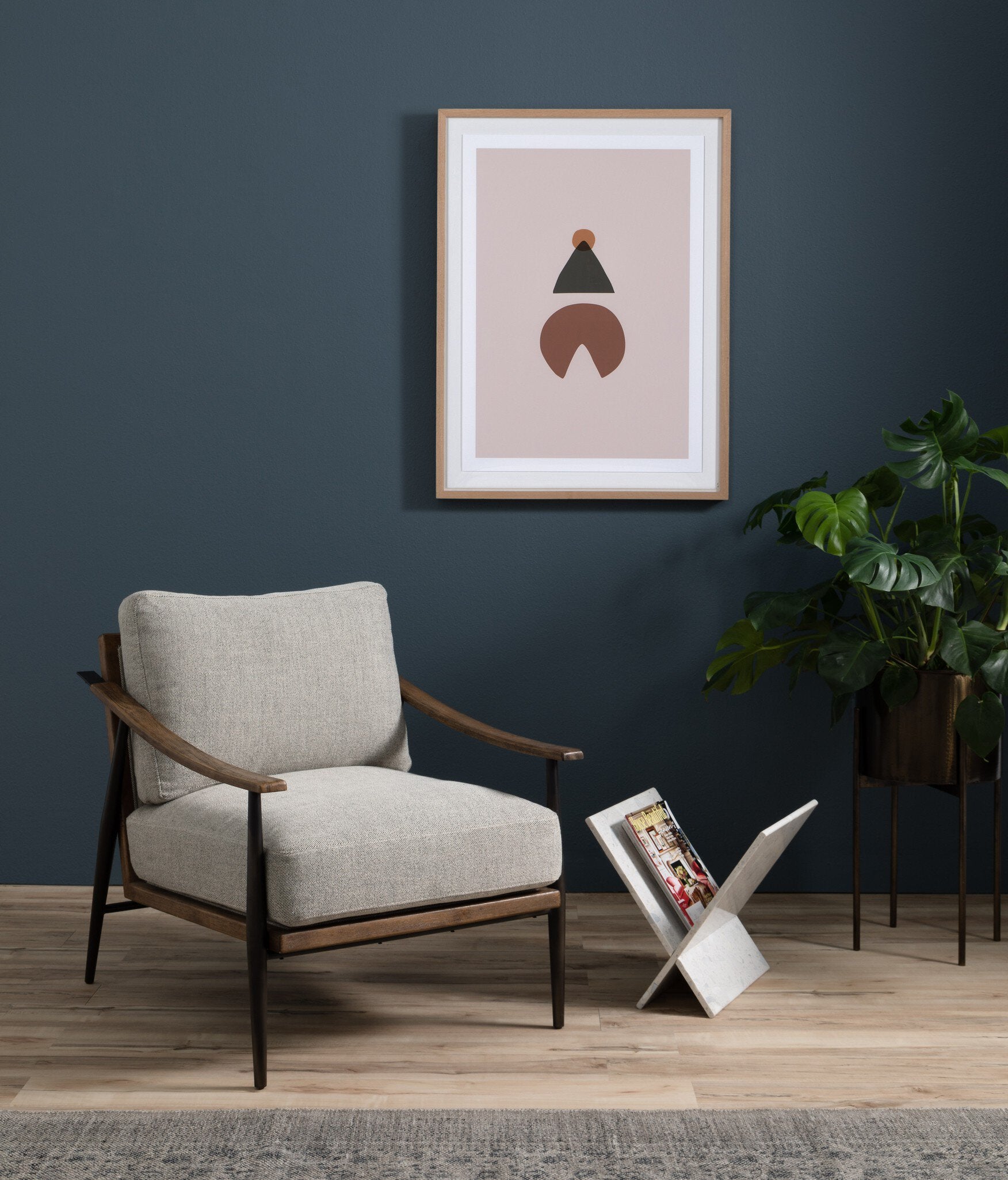 Four Hands Kennedy Chair — Gabardine Grey-Distressed Natural-Gunmetal