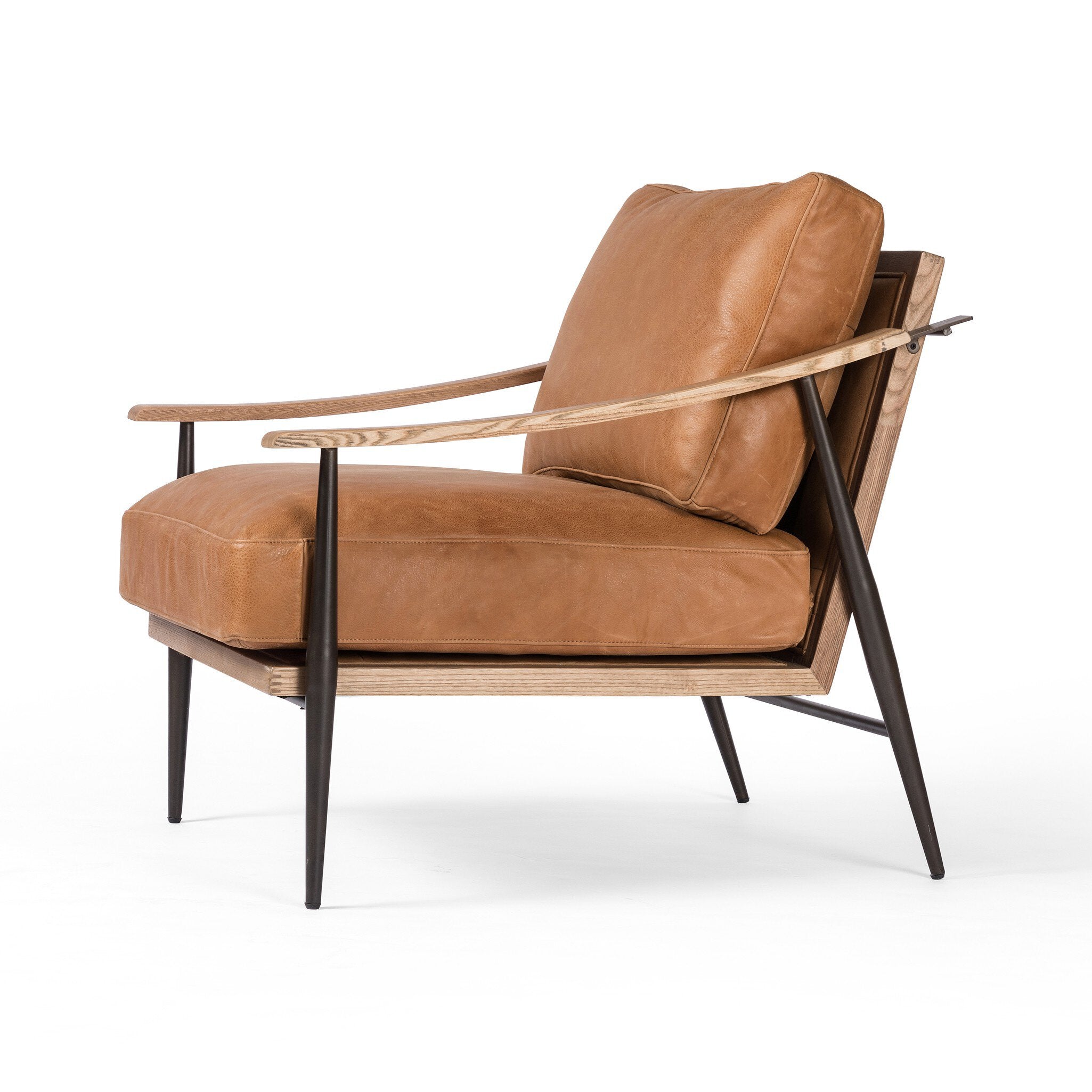 Four Hands Kennedy Chair — Palermo Cognac-Toasted Ash Solid-Gunmetal