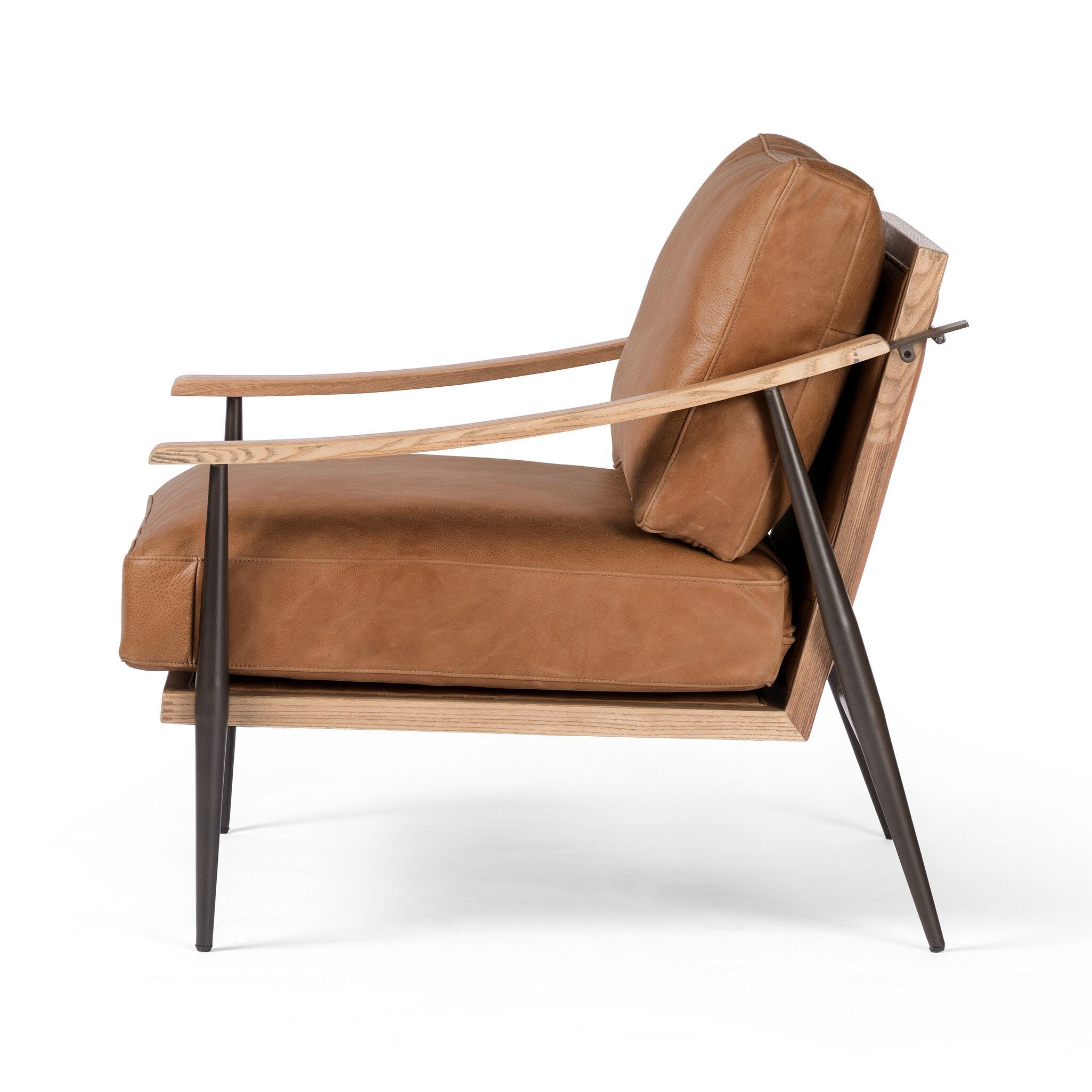 Four Hands Kennedy Chair — Palermo Cognac-Toasted Ash Solid-Gunmetal