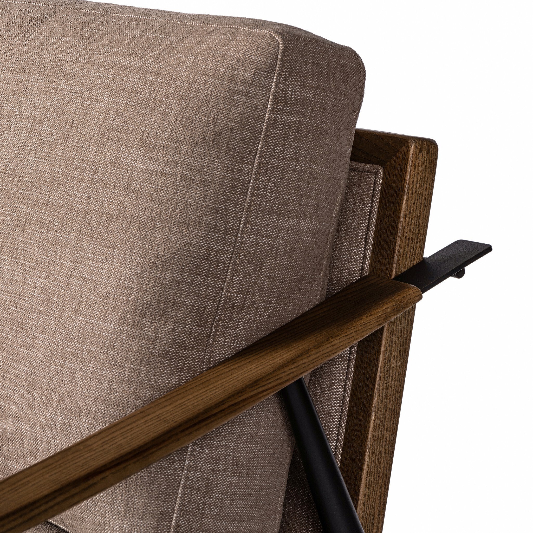 Four Hands Kennedy Chair — Crypton Nomad Taupe-Toasted Ash Solid-Gunmetal
