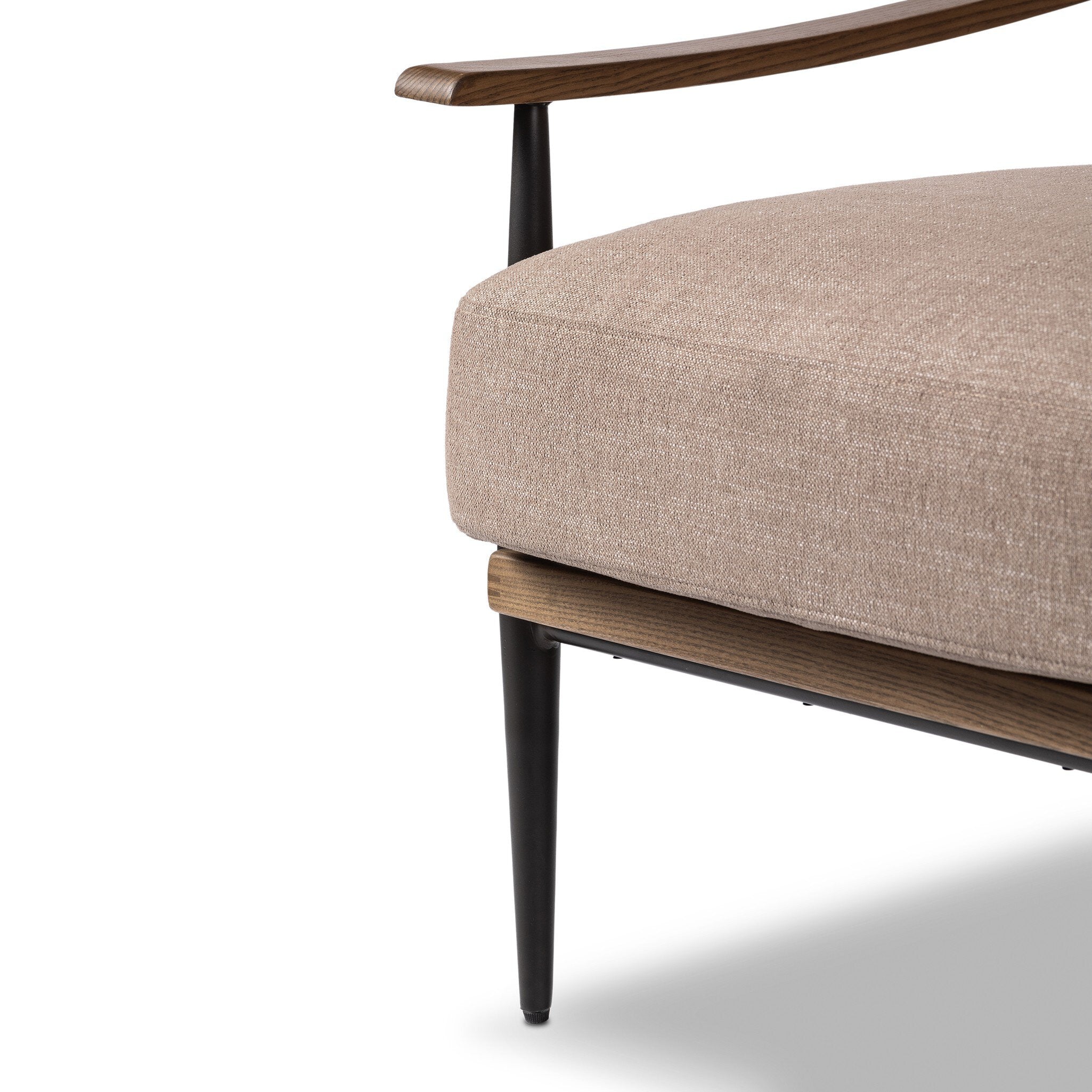 Four Hands Kennedy Chair — Crypton Nomad Taupe-Toasted Ash Solid-Gunmetal