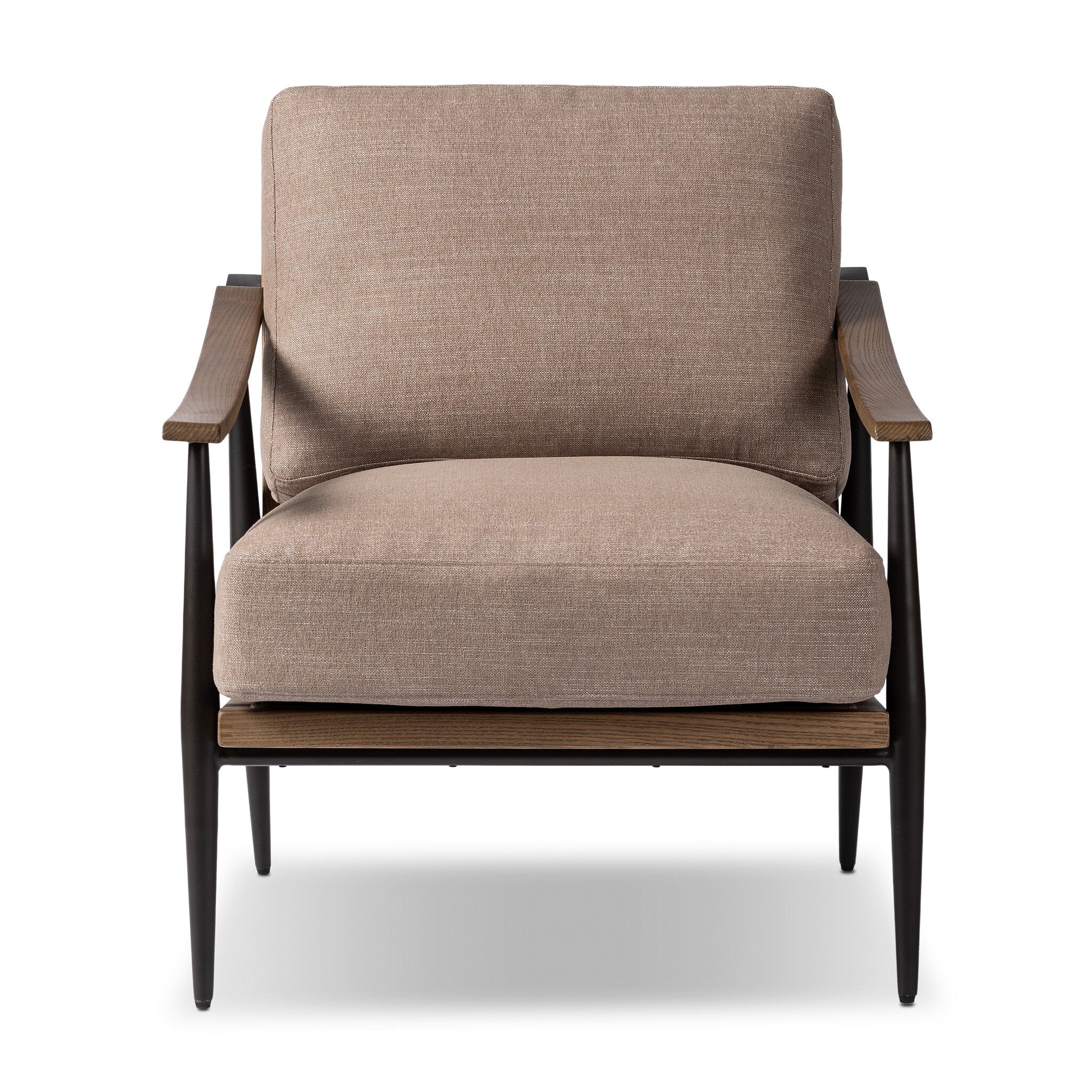 Four Hands Kennedy Chair — Crypton Nomad Taupe-Toasted Ash Solid-Gunmetal