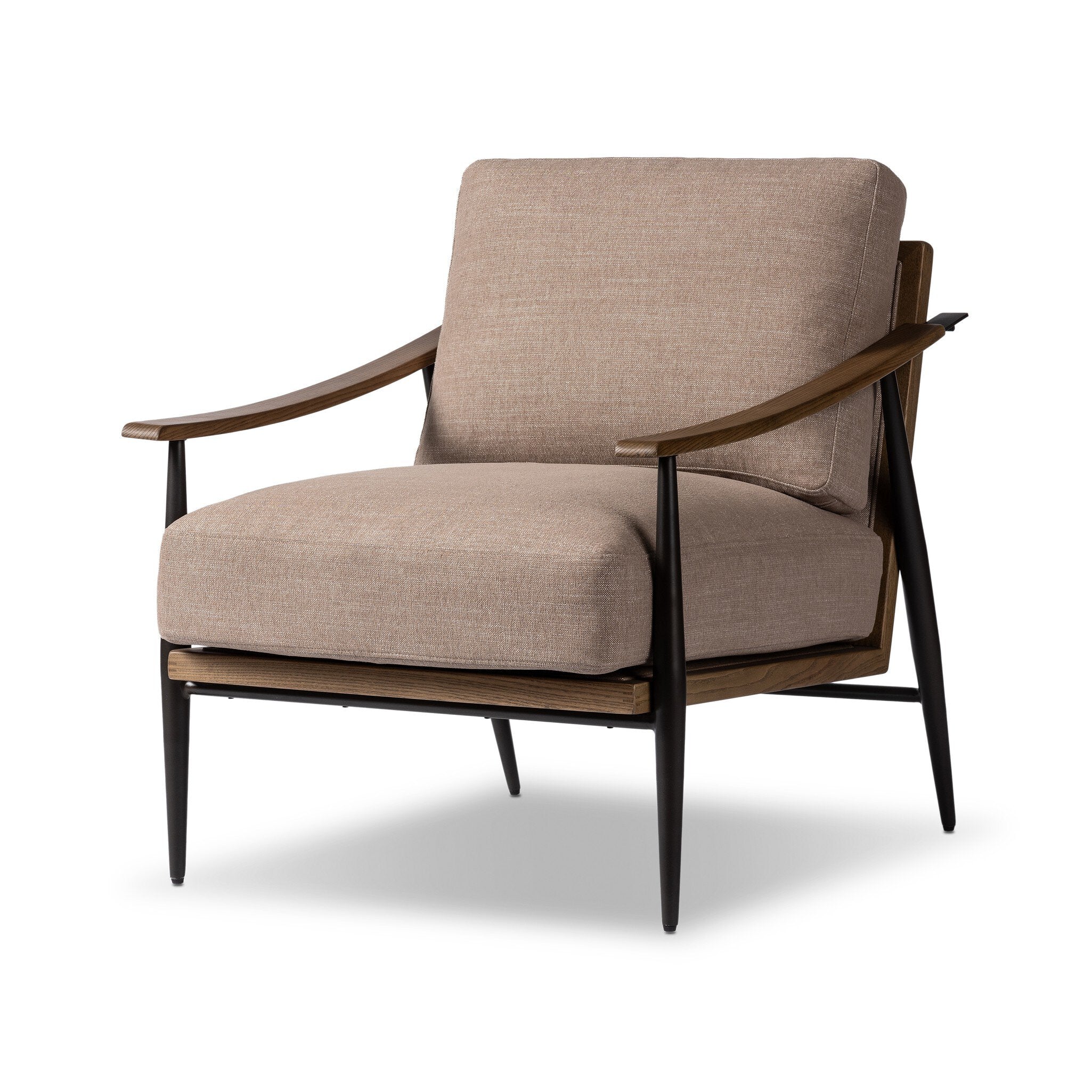 Four Hands Kennedy Chair — Crypton Nomad Taupe-Toasted Ash Solid-Gunmetal