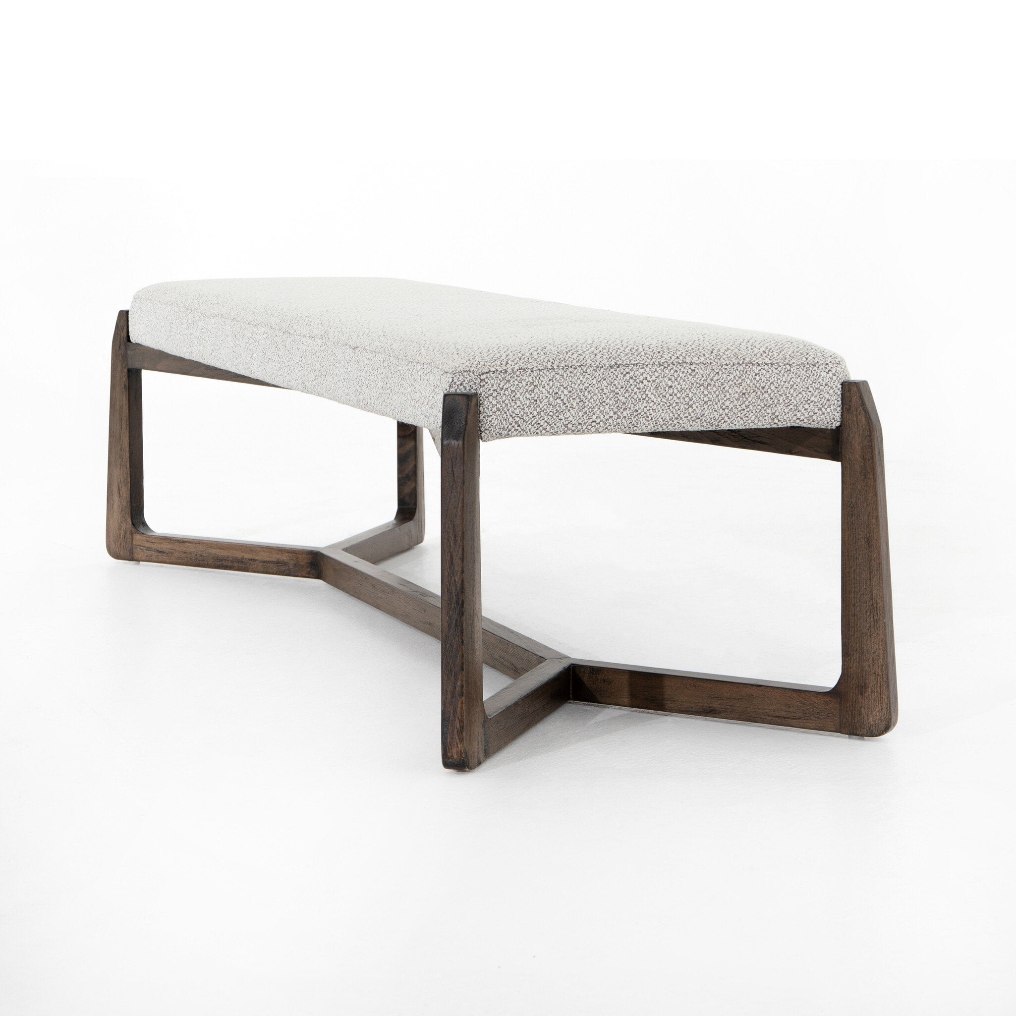 Four Hands Roscoe Bench — Brunswick Pebble-Vintage Sienna