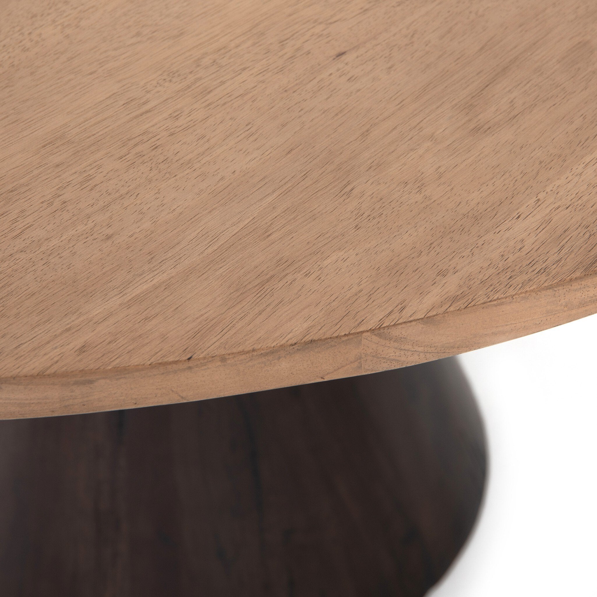 Four Hands Bronx Dining Table — Light Brushed Parawood-Dark Brown