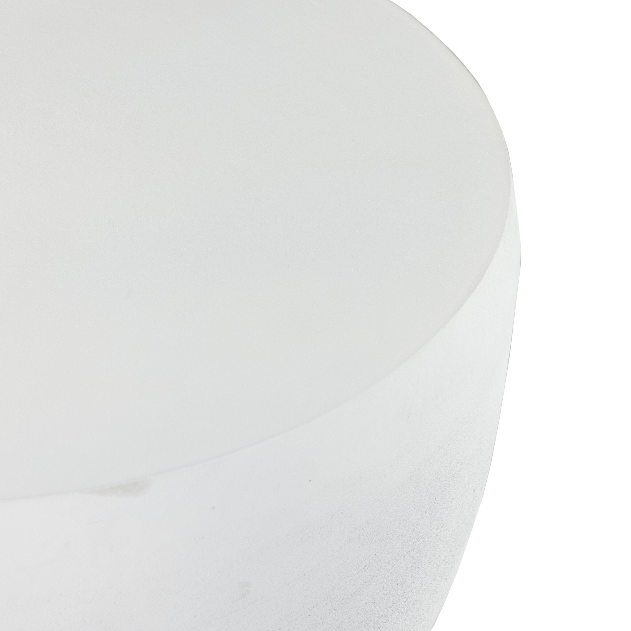 Four Hands Basil Outdoor End Table — Matte White Cast Aluminum